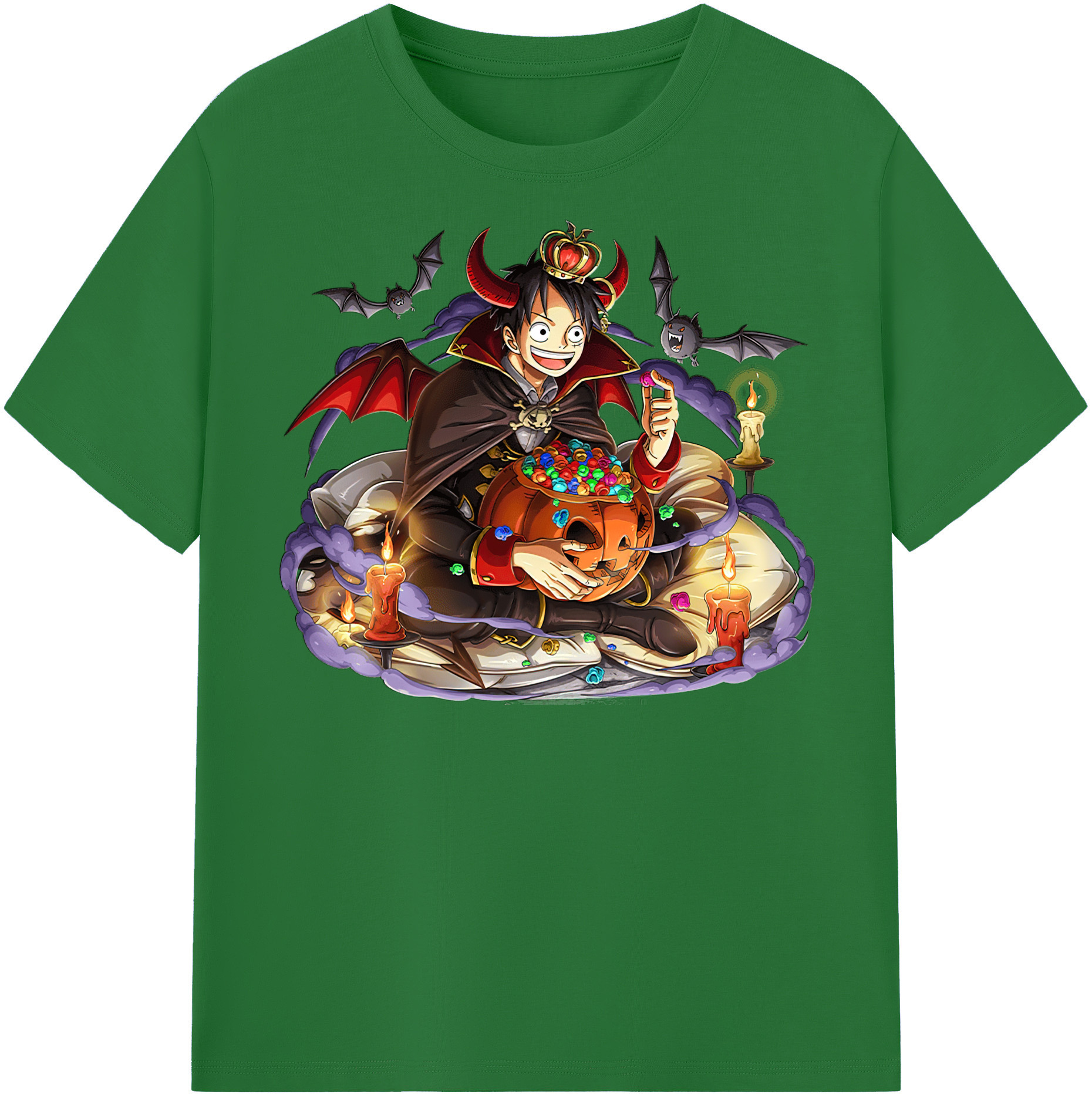 ワンピース モンキー・D・ルフィ ONE PIECE Monkey D. Luffy 綿100％半袖Tシャツ（フロントプリント）