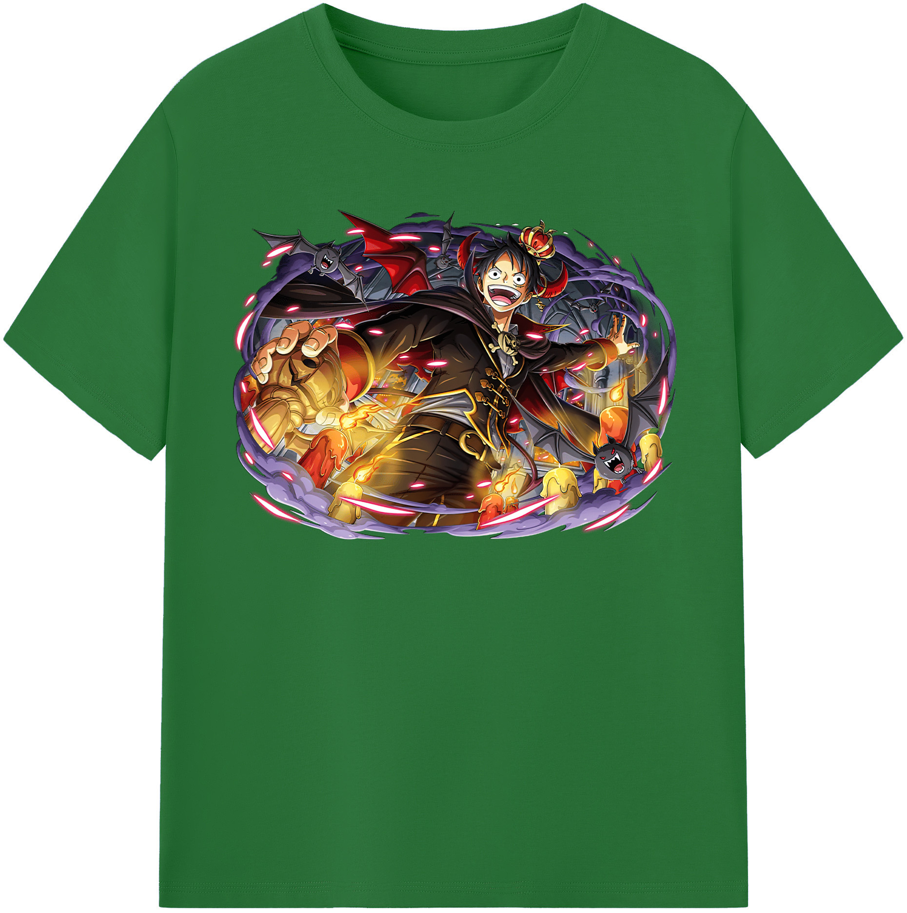 ワンピース モンキー・D・ルフィ ONE PIECE Monkey D. Luffy 綿100％半袖Tシャツ（フロントプリント）