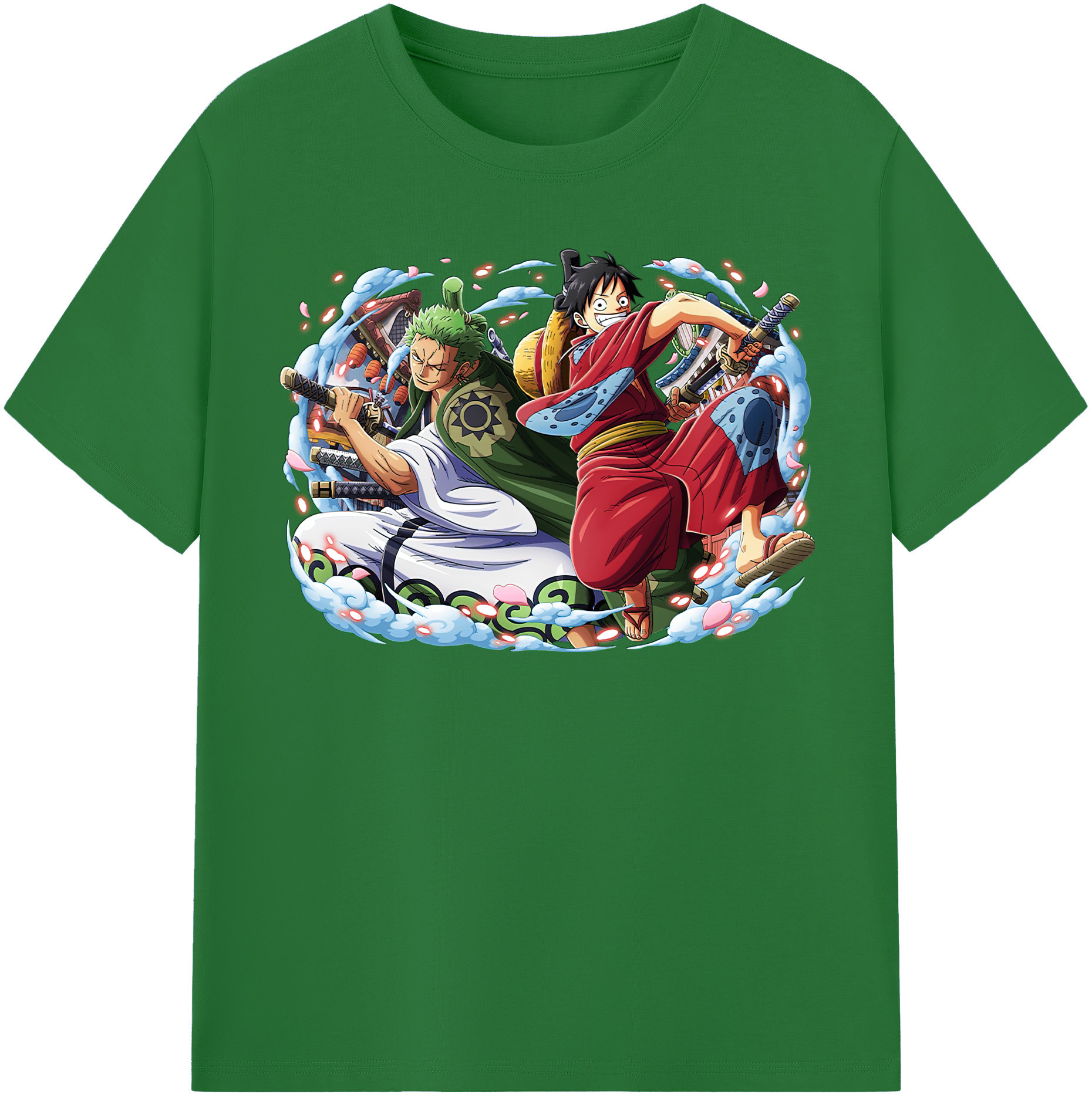 ワンピース モンキー・D・ルフィ ONE PIECE Monkey D. Luffy 綿100％半袖Tシャツ（フロントプリント）