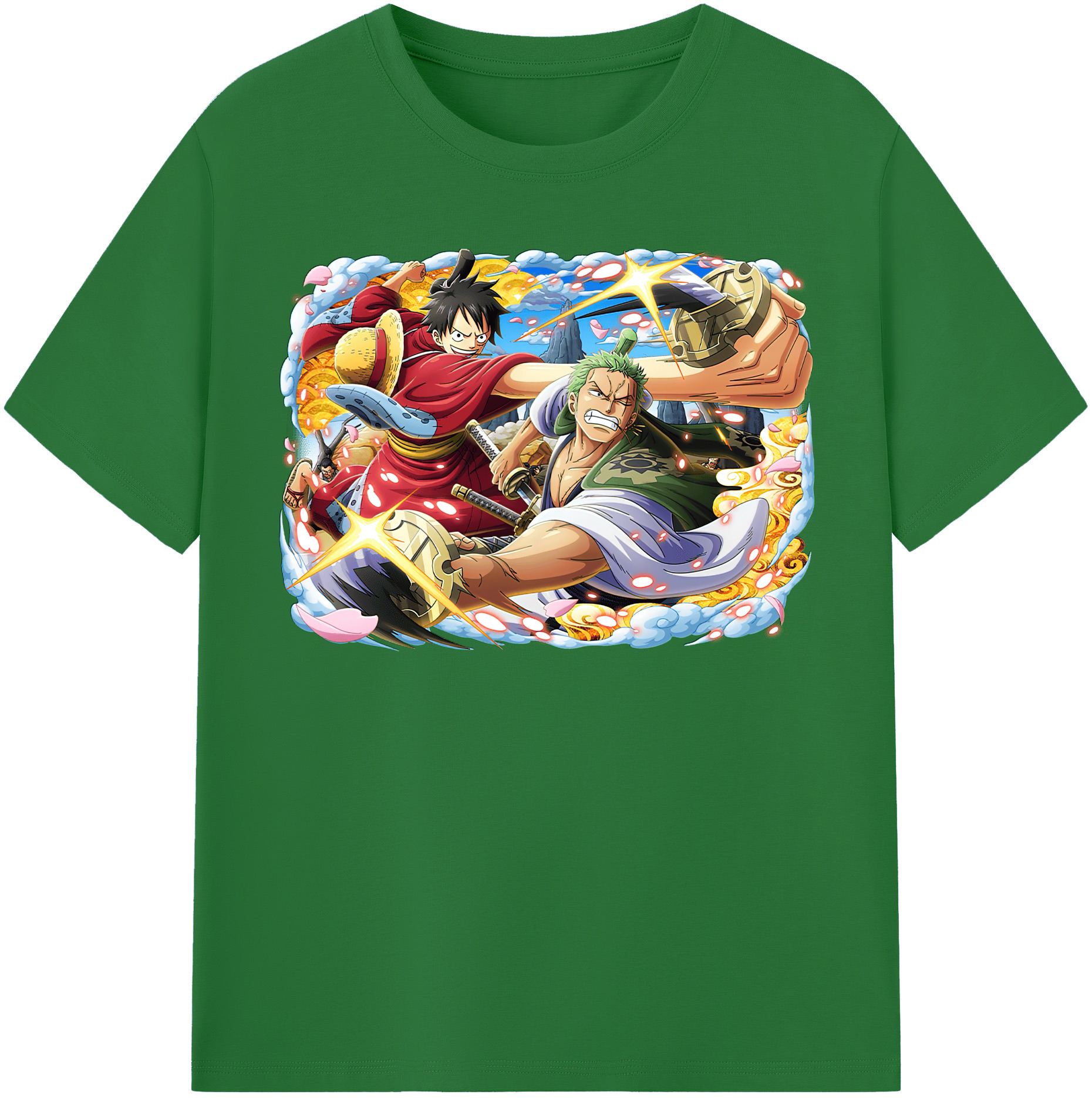 ワンピース モンキー・D・ルフィ ONE PIECE Monkey D. Luffy 綿100％半袖Tシャツ（フロントプリント）