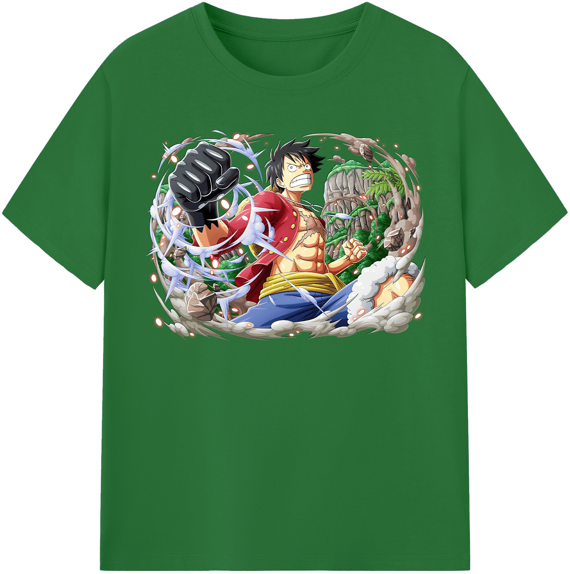 ワンピース モンキー・D・ルフィ ONE PIECE Monkey D. Luffy 綿100％半袖Tシャツ（フロントプリント）
