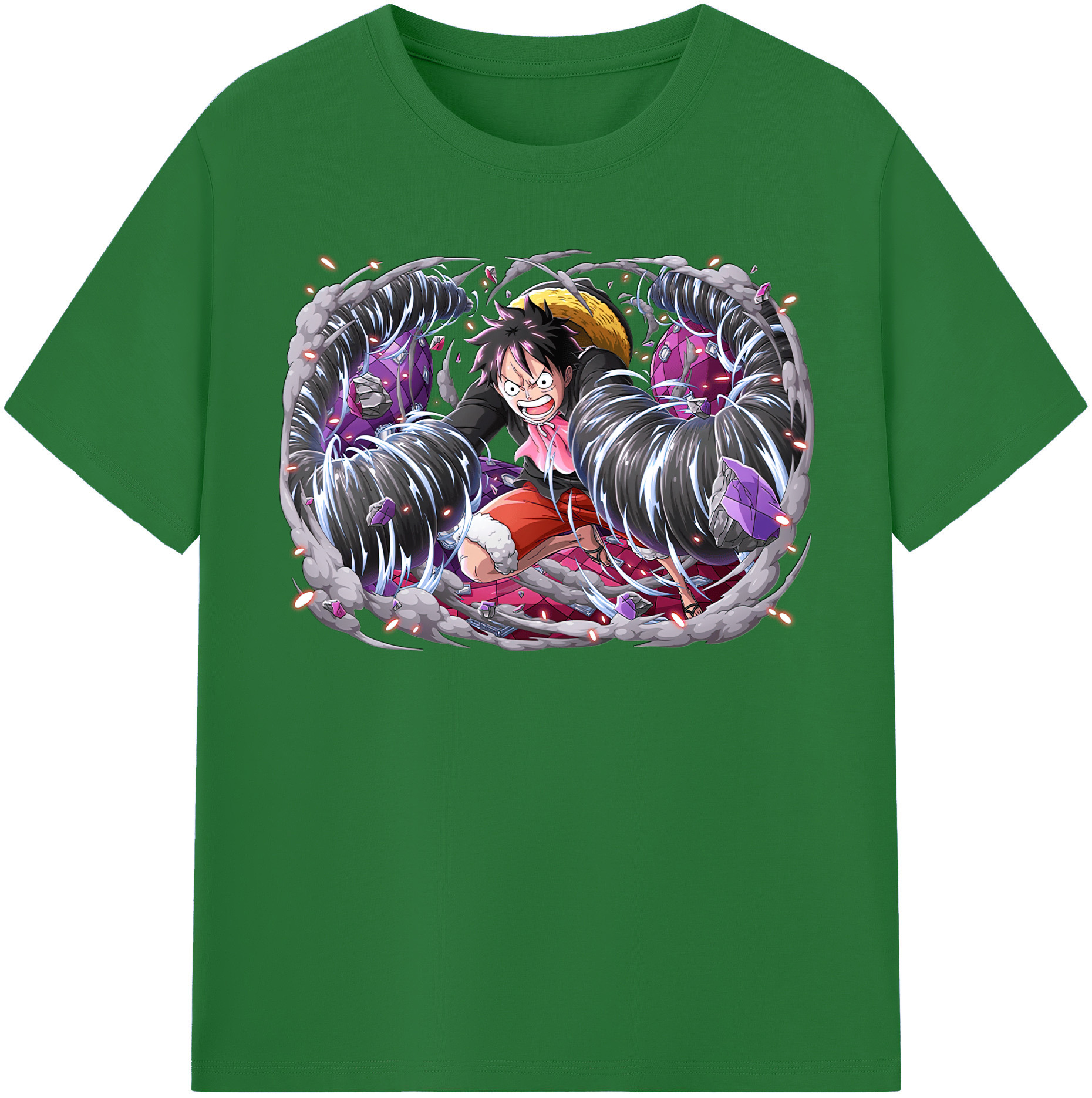 ワンピース モンキー・D・ルフィ ONE PIECE Monkey D. Luffy 綿100％半袖Tシャツ（フロントプリント）