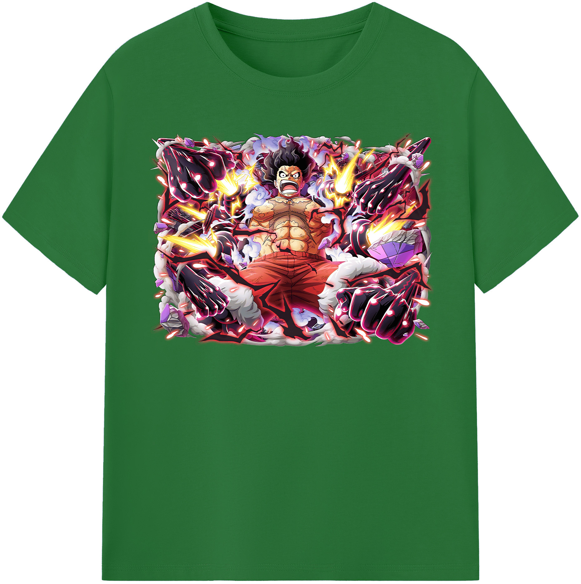 ワンピース モンキー・D・ルフィ ONE PIECE Monkey D. Luffy 綿100％半袖Tシャツ（フロントプリント）