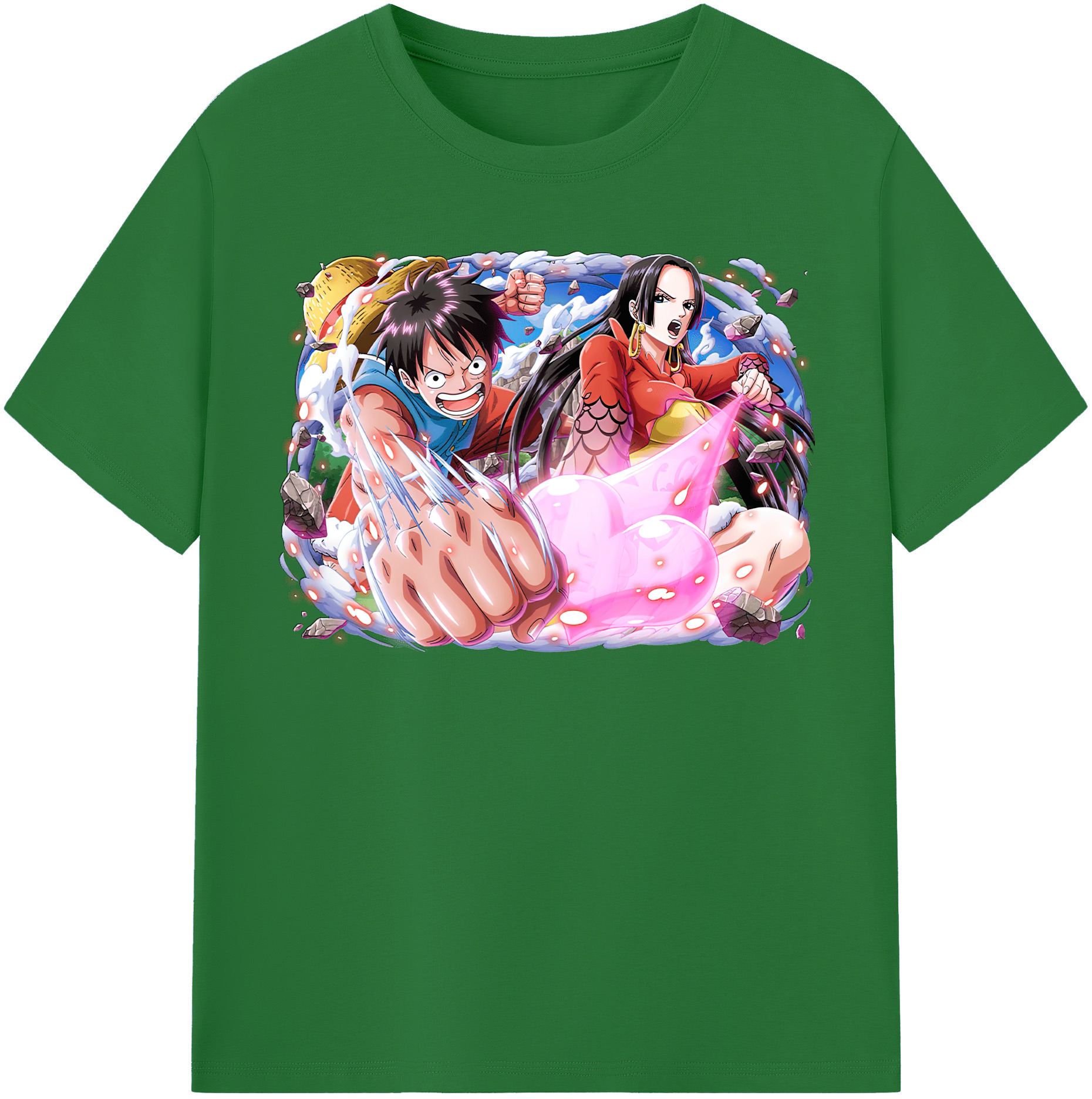 ワンピース モンキー・D・ルフィ ONE PIECE Monkey D. Luffy 綿100％半袖Tシャツ（フロントプリント）