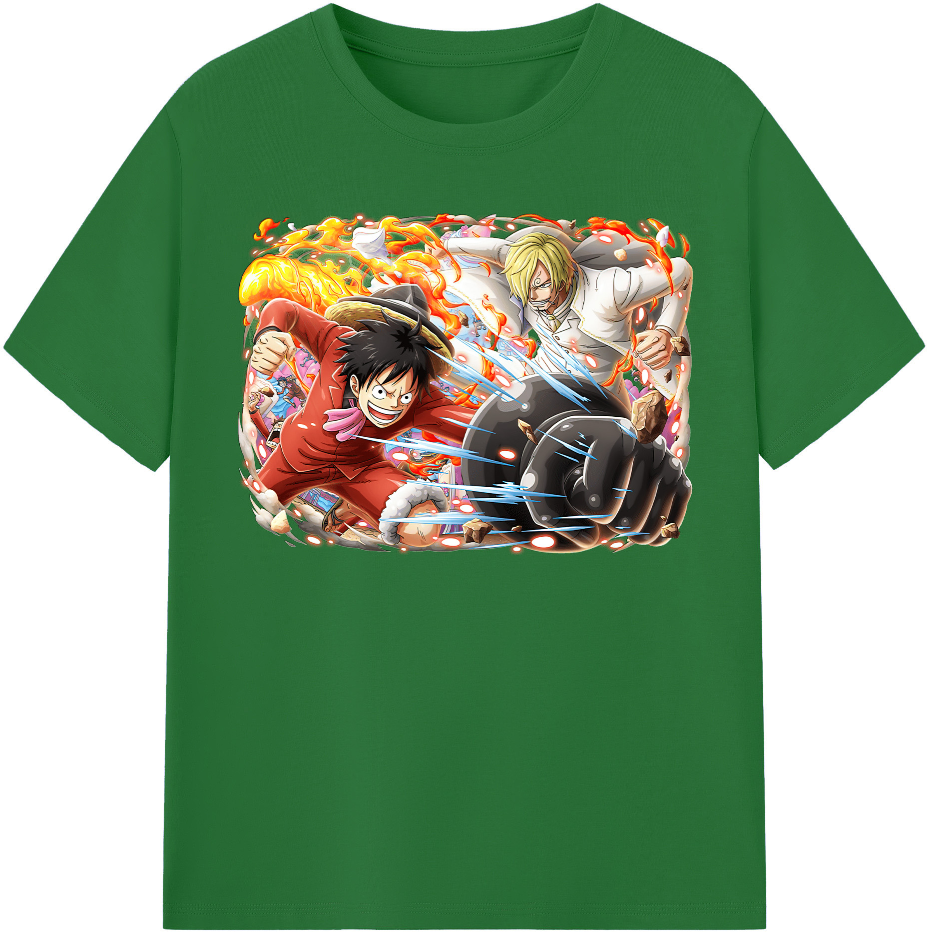 ワンピース モンキー・D・ルフィ ONE PIECE Monkey D. Luffy 綿100％半袖Tシャツ（フロントプリント）