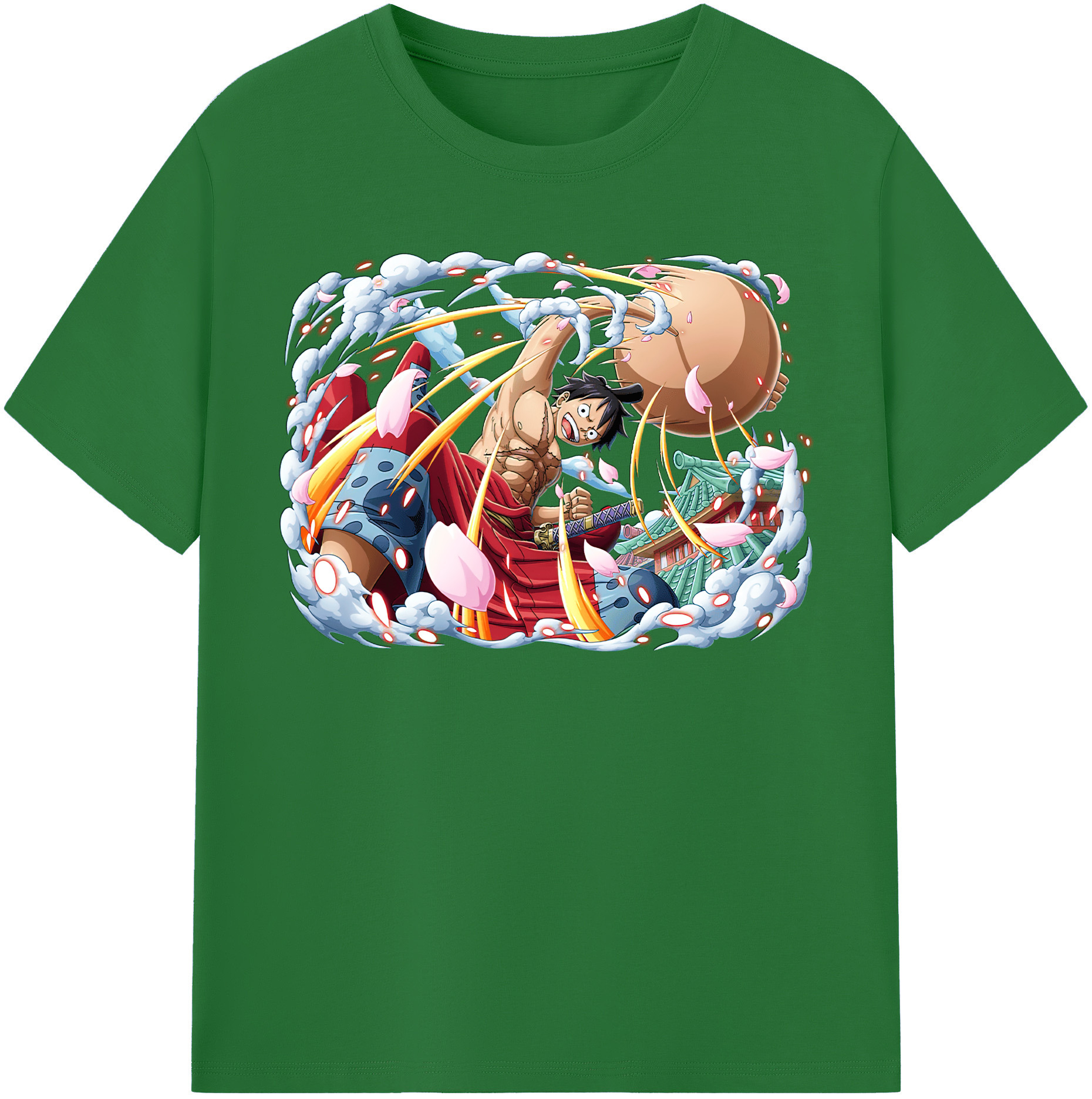 ワンピース モンキー・D・ルフィ ONE PIECE Monkey D. Luffy 綿100％半袖Tシャツ（フロントプリント）