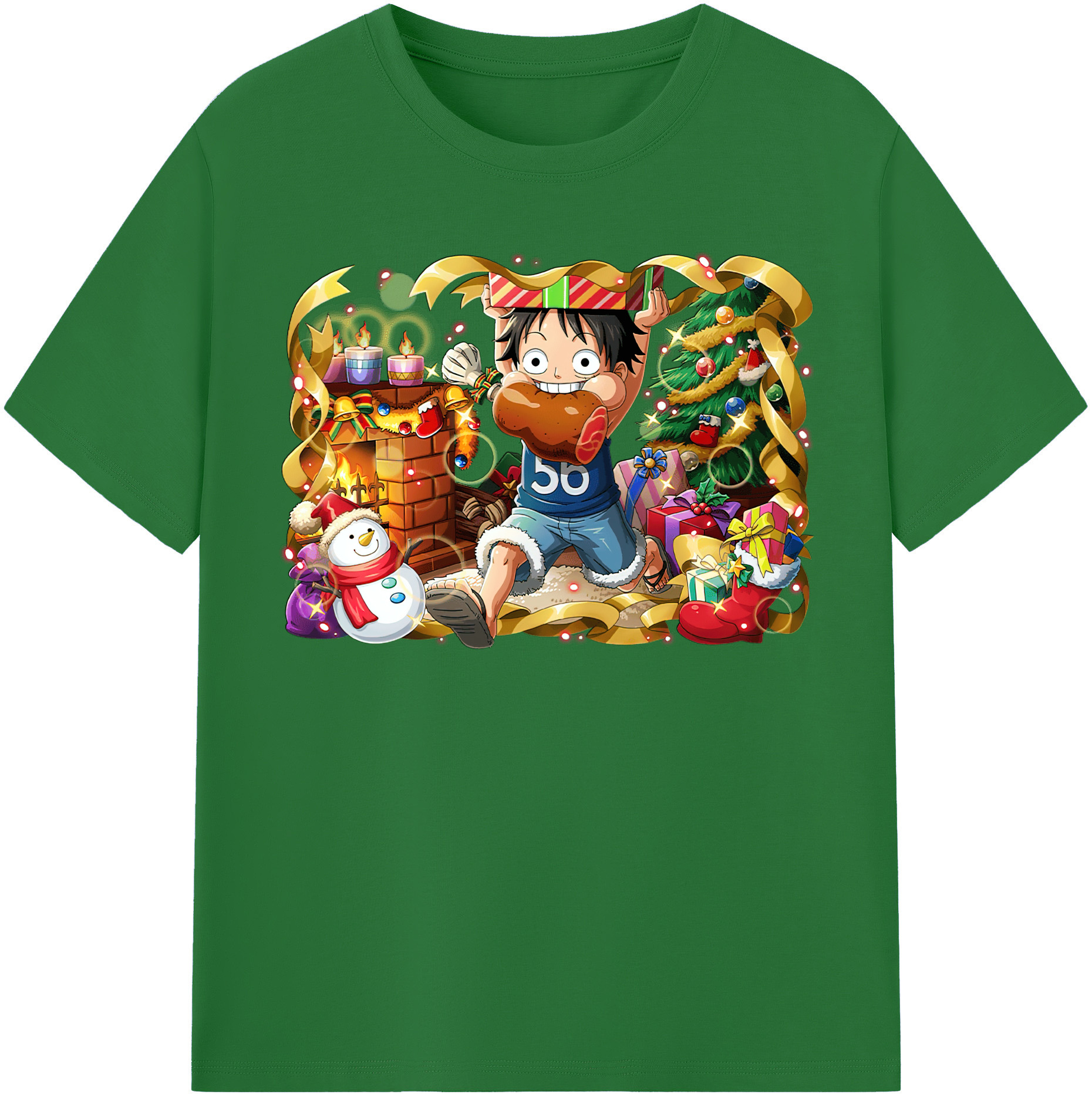 ワンピース モンキー・D・ルフィ ONE PIECE Monkey D. Luffy 綿100％半袖Tシャツ（フロントプリント）