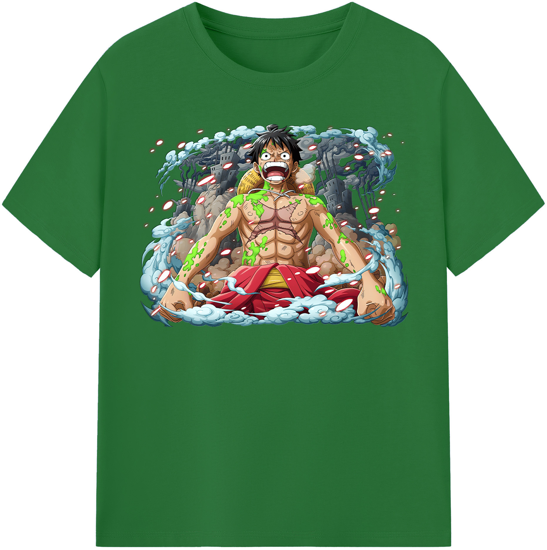 ワンピース モンキー・D・ルフィ ONE PIECE Monkey D. Luffy 綿100％半袖Tシャツ（フロントプリント）