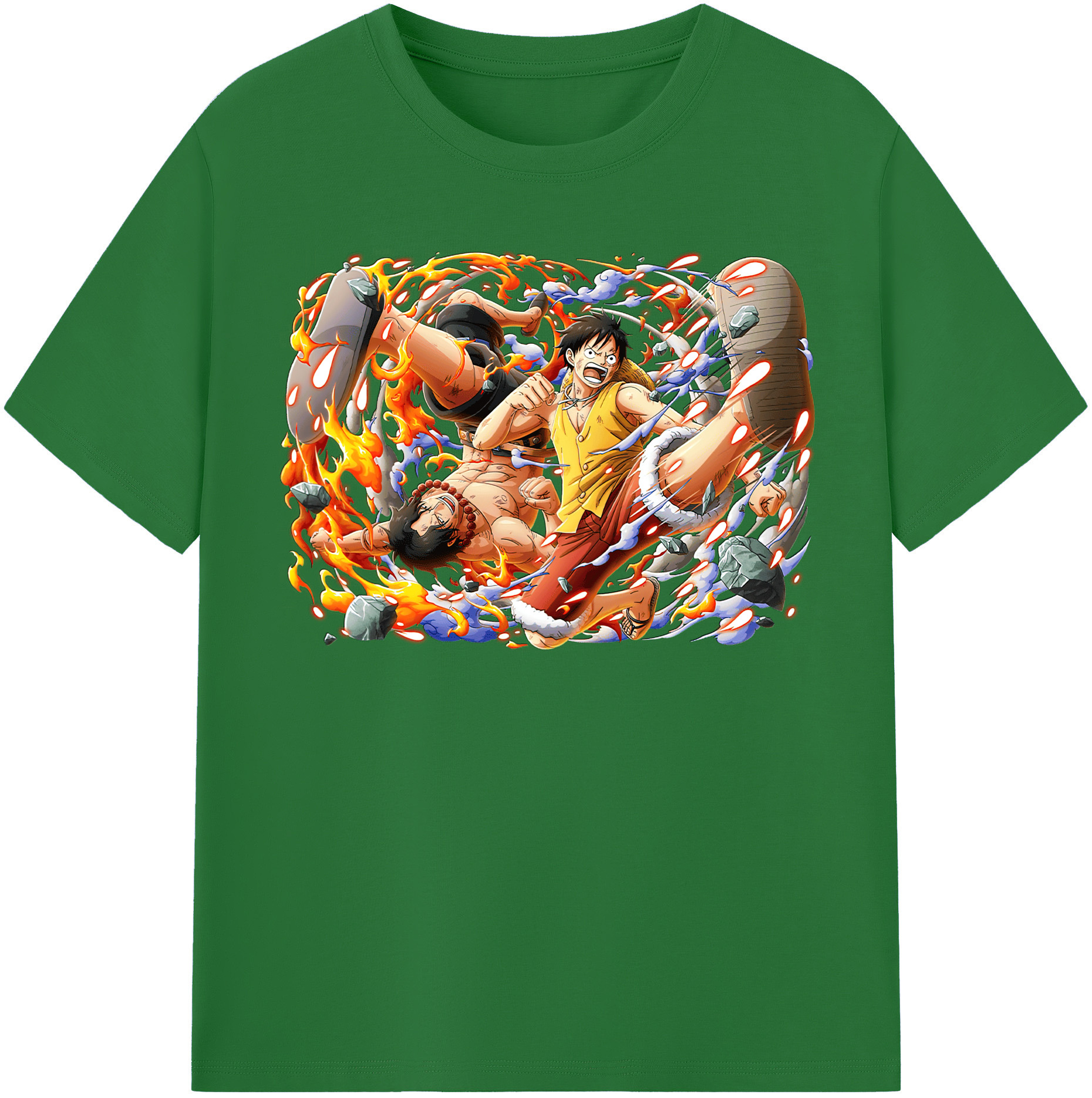 ワンピース モンキー・D・ルフィ ONE PIECE Monkey D. Luffy 綿100％半袖Tシャツ（フロントプリント）