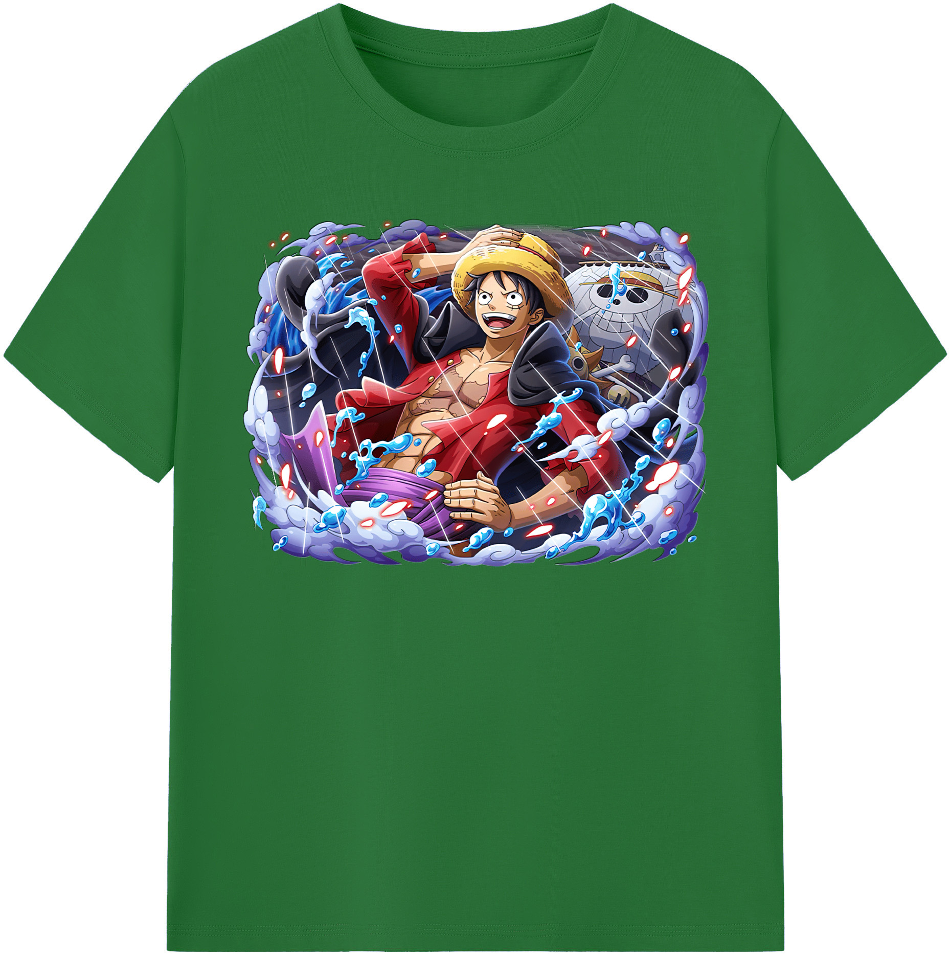 ワンピース モンキー・D・ルフィ ONE PIECE Monkey D. Luffy 綿100％半袖Tシャツ（フロントプリント）