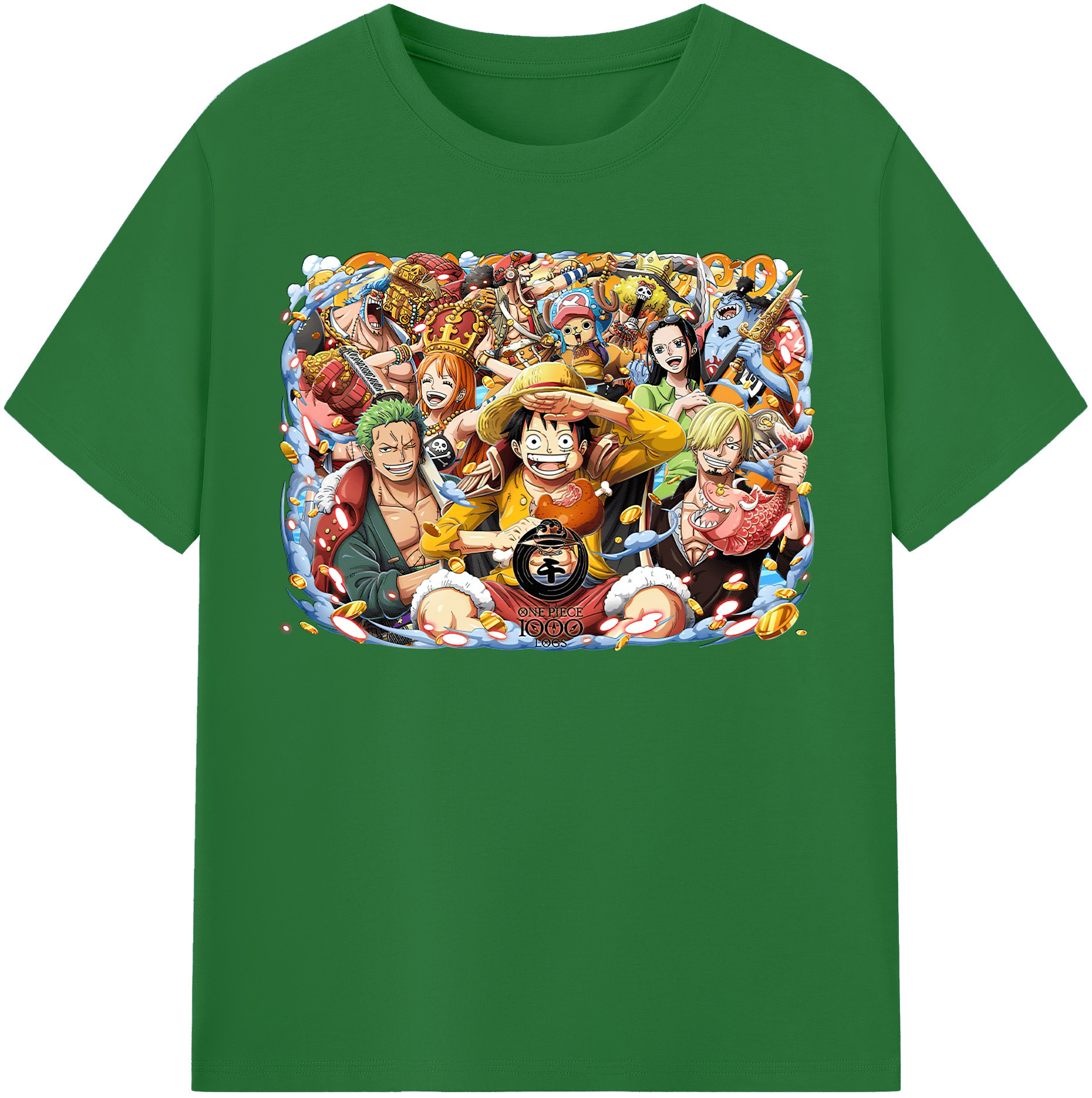 ワンピース モンキー・D・ルフィ ONE PIECE Monkey D. Luffy 綿100％半袖Tシャツ（フロントプリント）