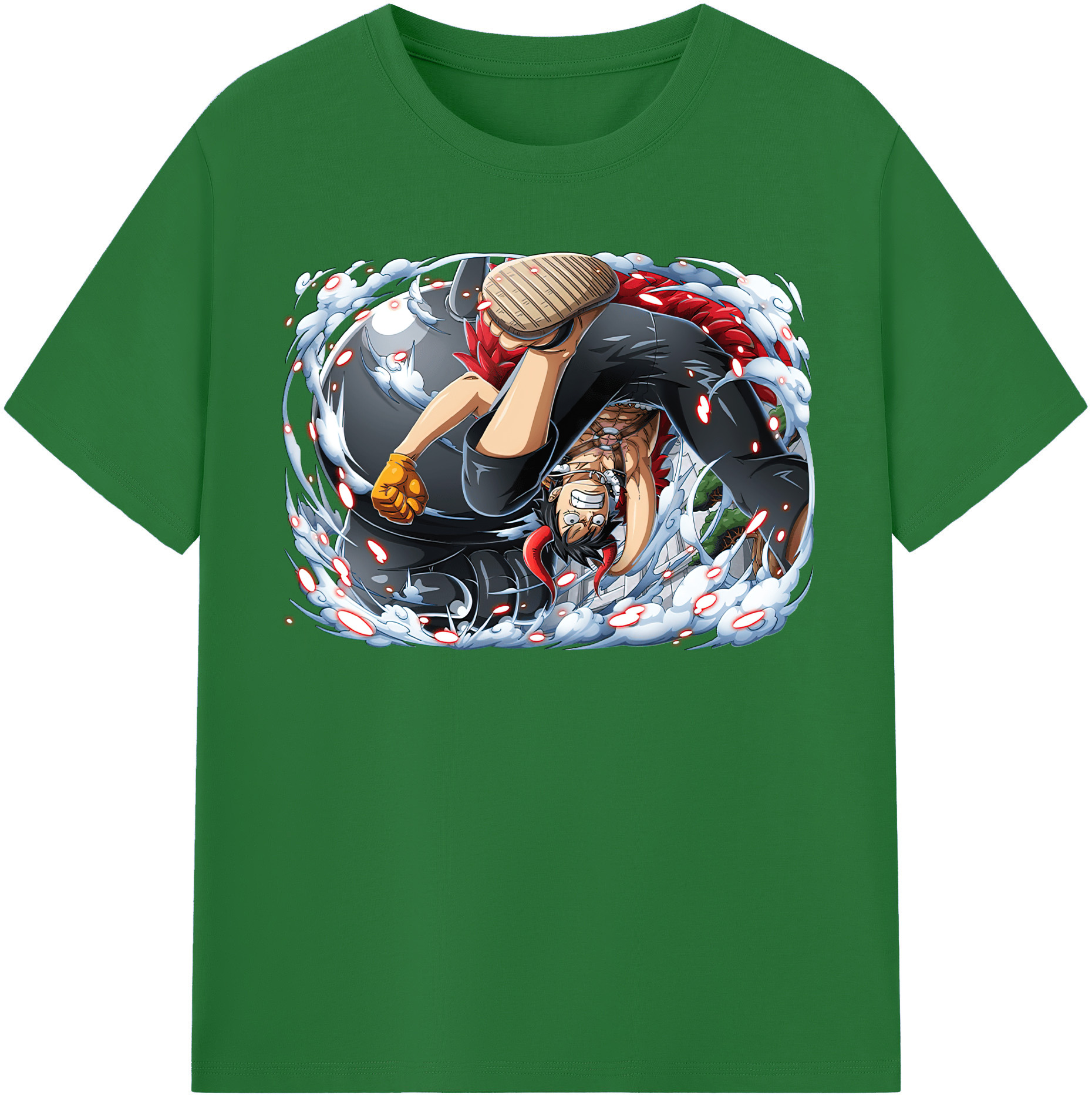 ワンピース モンキー・D・ルフィ ONE PIECE Monkey D. Luffy 綿100％半袖Tシャツ（フロントプリント）