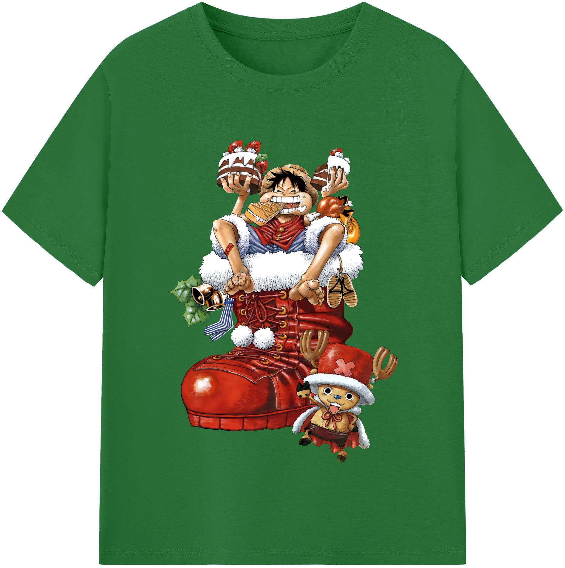 ワンピース モンキー・D・ルフィ ONE PIECE Monkey D. Luffy 綿100％半袖Tシャツ（フロントプリント）