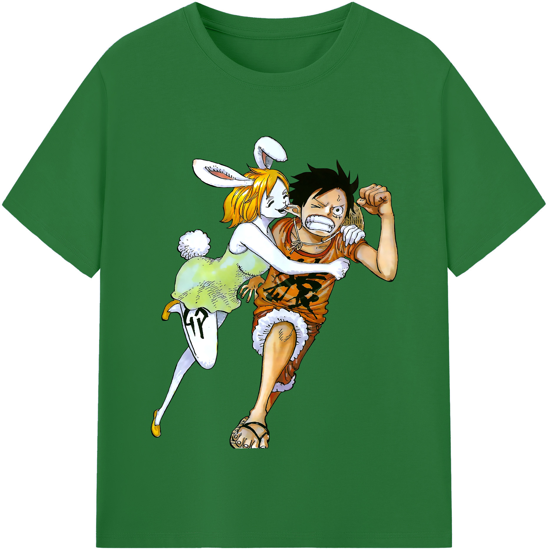 ワンピース モンキー・D・ルフィ ONE PIECE Monkey D. Luffy 綿100％半袖Tシャツ（フロントプリント）