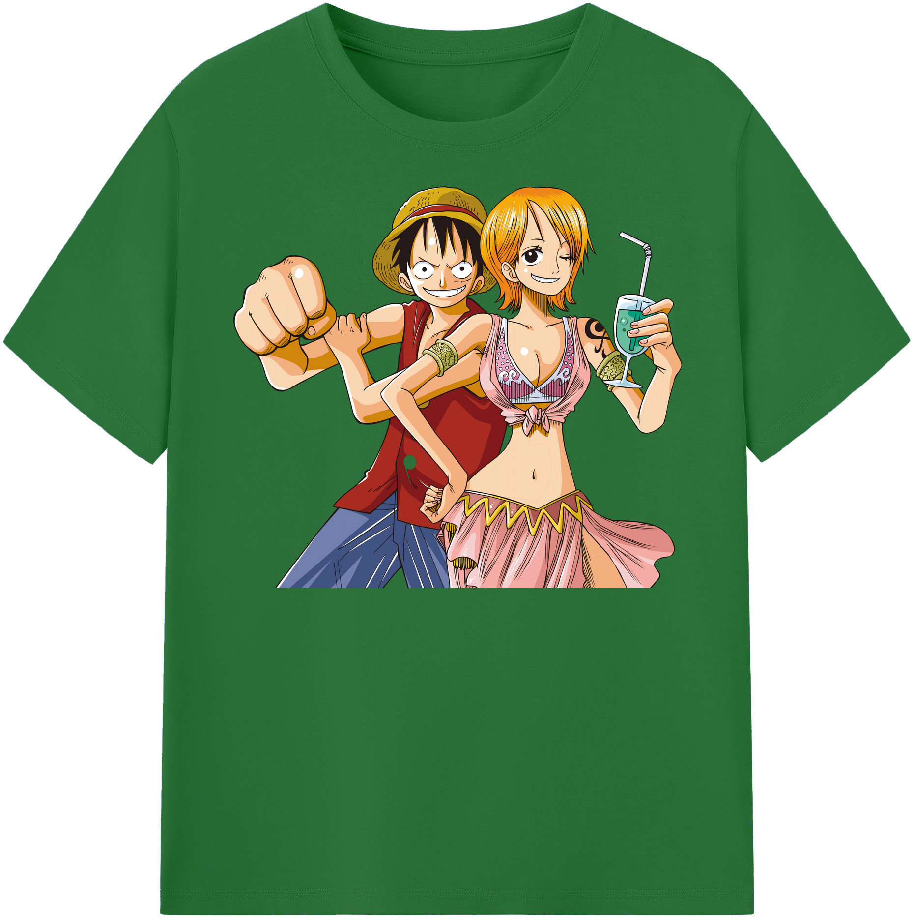 ワンピース モンキー・D・ルフィ ONE PIECE Monkey D. Luffy 綿100％半袖Tシャツ（フロントプリント）