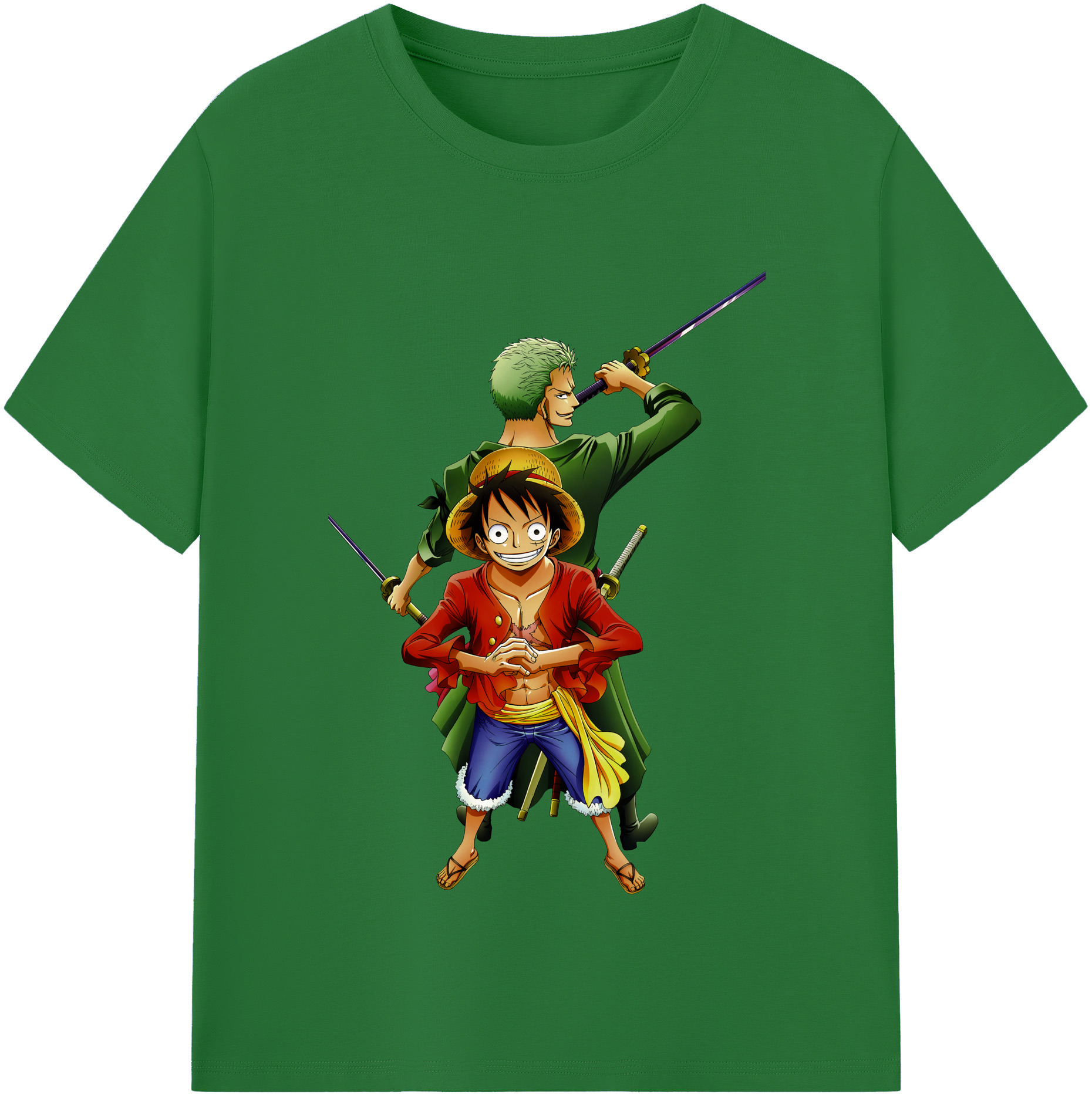 ワンピース モンキー・D・ルフィ ONE PIECE Monkey D. Luffy 綿100％半袖Tシャツ（フロントプリント）
