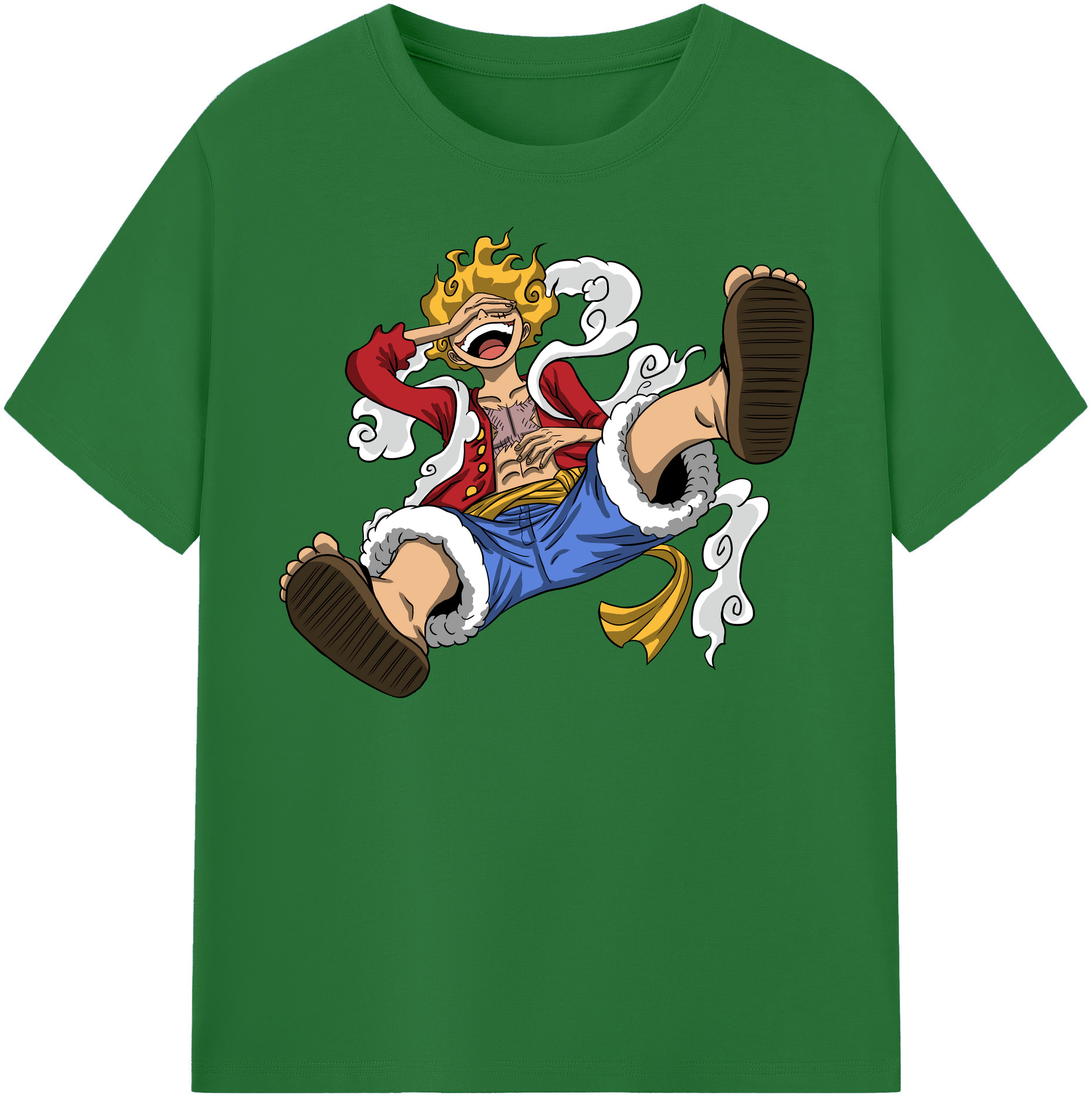 ワンピース モンキー・D・ルフィ ONE PIECE Monkey D. Luffy 綿100％半袖Tシャツ（フロントプリント）
