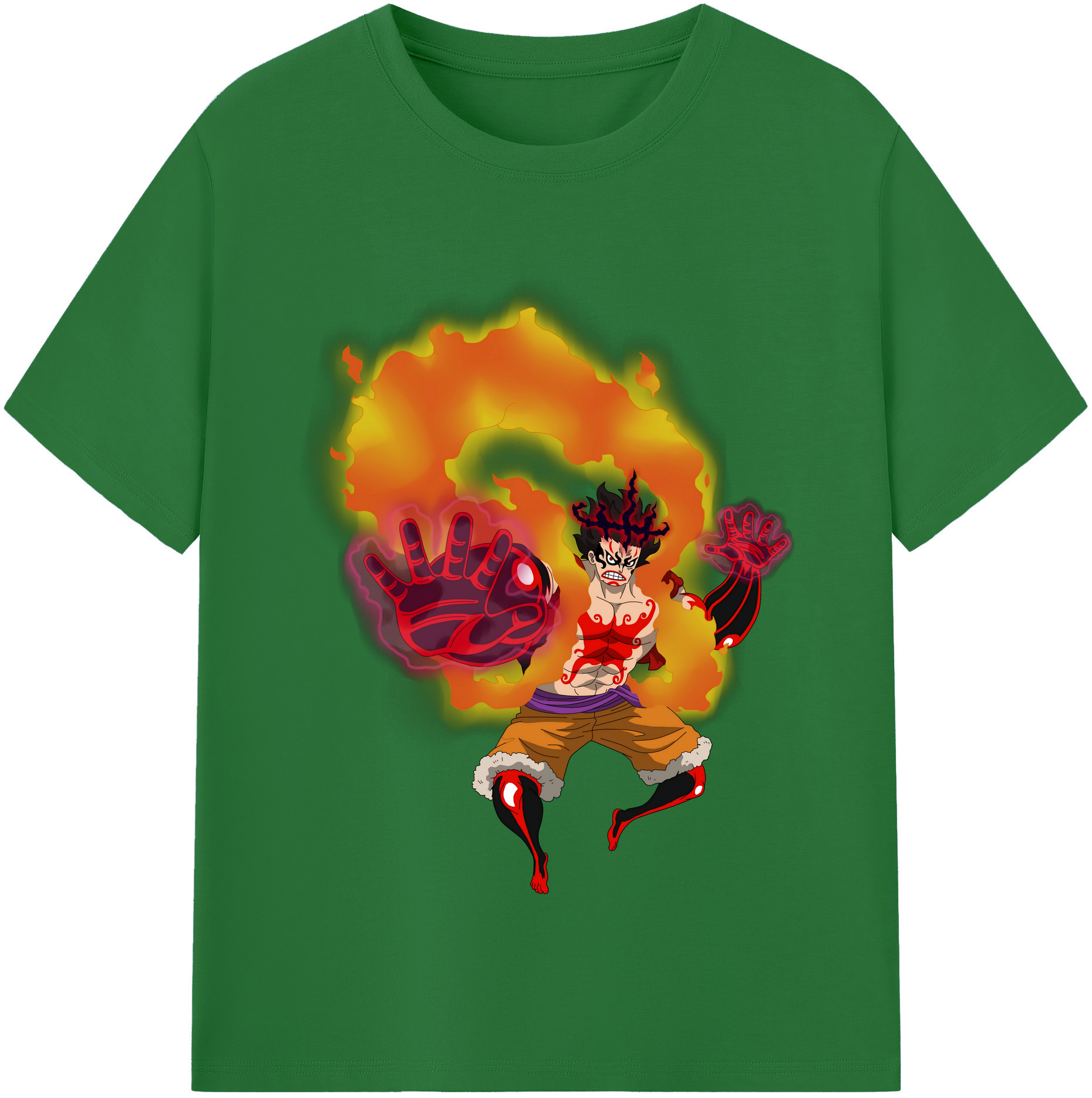 ワンピース モンキー・D・ルフィ ONE PIECE Monkey D. Luffy 綿100％半袖Tシャツ（フロントプリント）