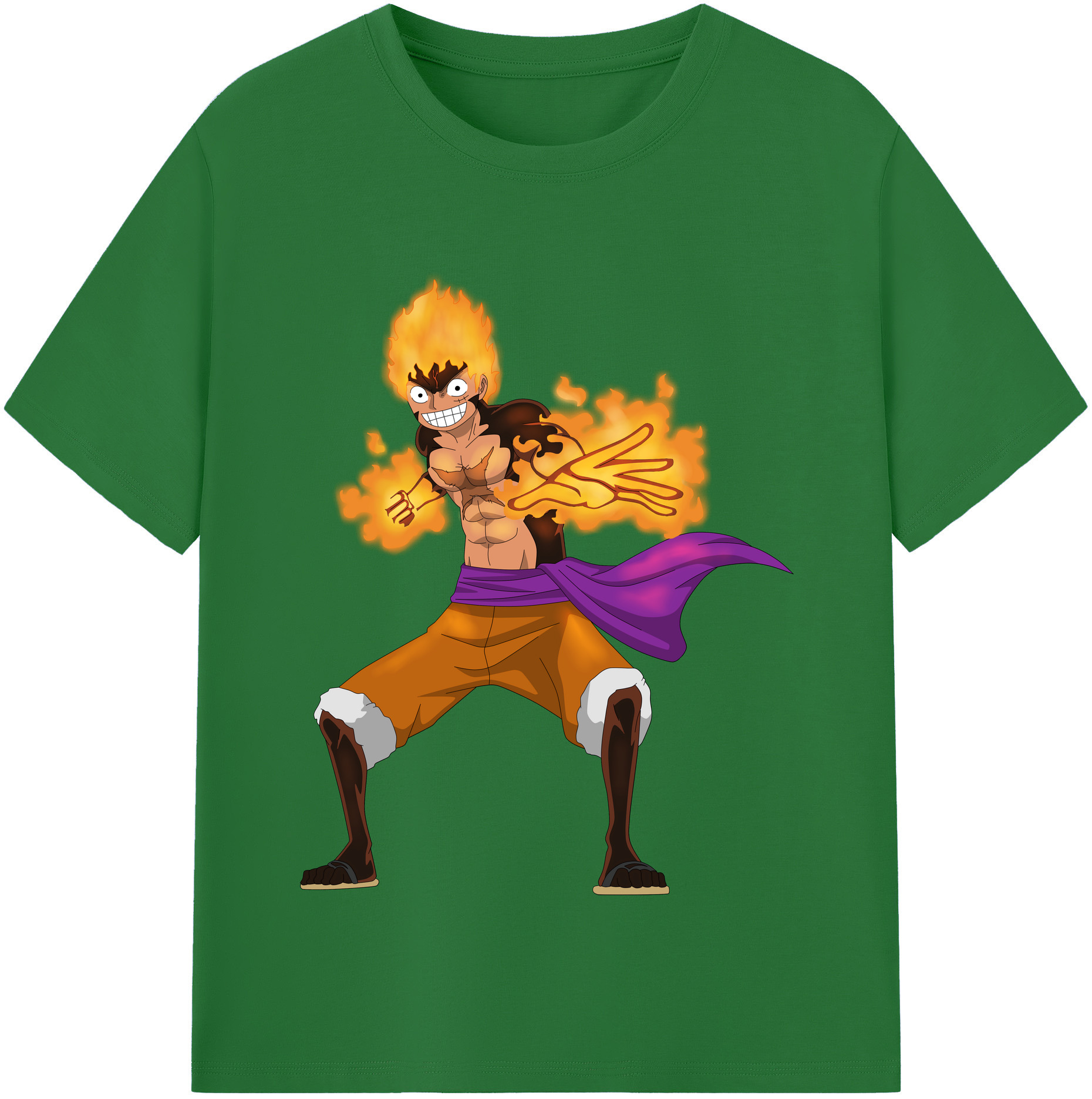 ワンピース モンキー・D・ルフィ ONE PIECE Monkey D. Luffy 綿100％半袖Tシャツ（フロントプリント）