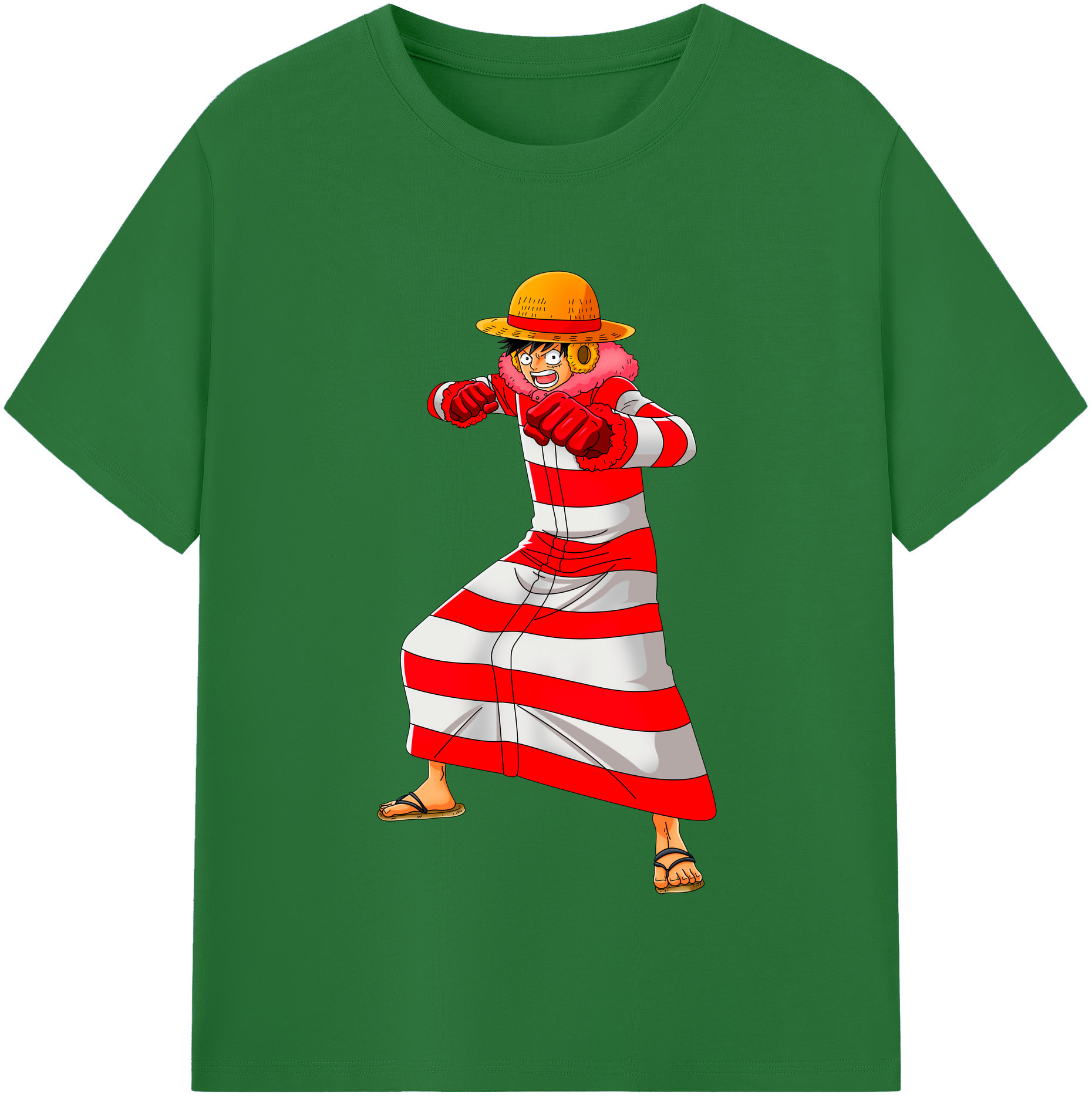 ワンピース モンキー・D・ルフィ ONE PIECE Monkey D. Luffy 綿100％半袖Tシャツ（フロントプリント）