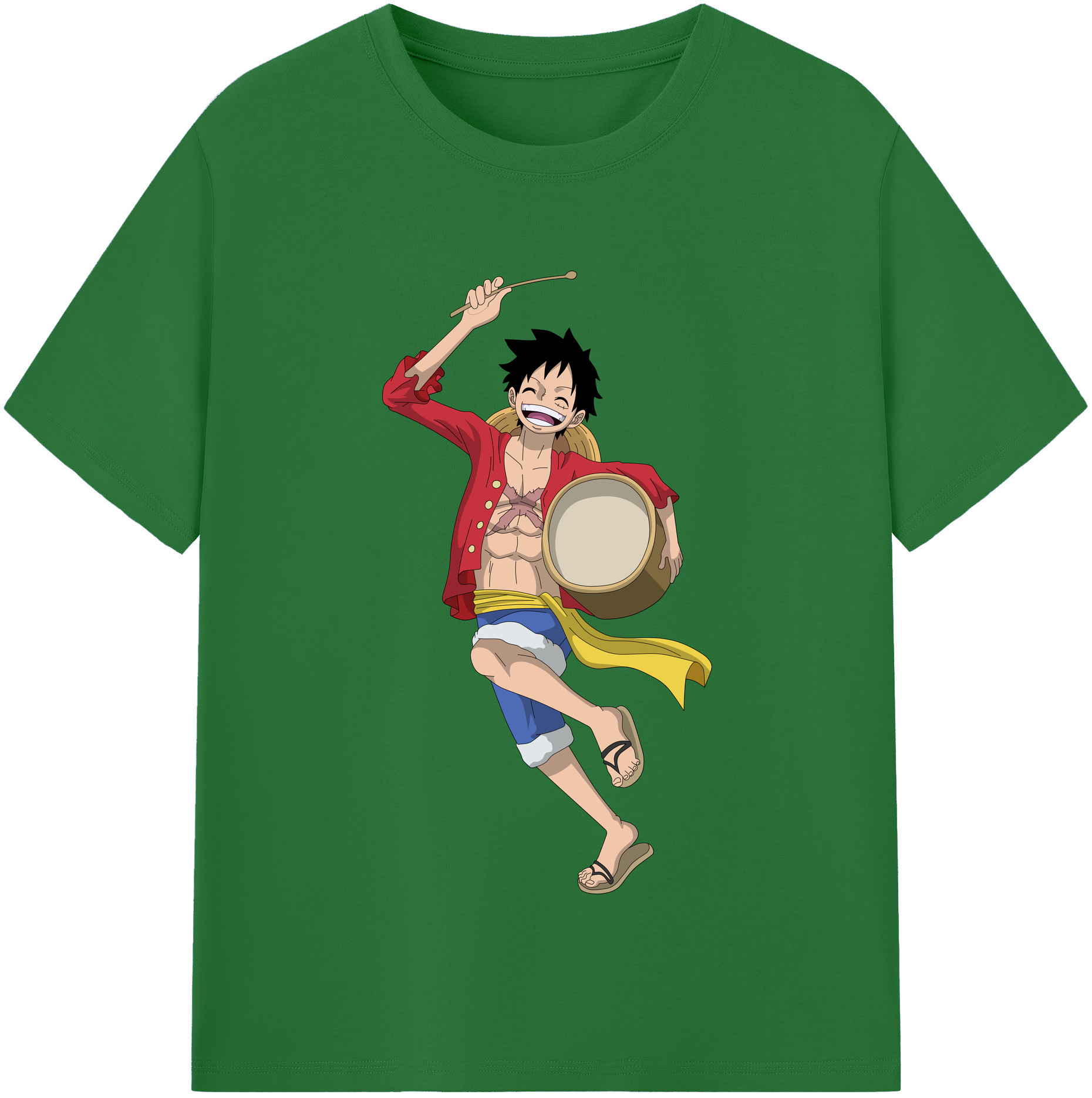 ワンピース モンキー・D・ルフィ ONE PIECE Monkey D. Luffy 綿100％半袖Tシャツ（フロントプリント）