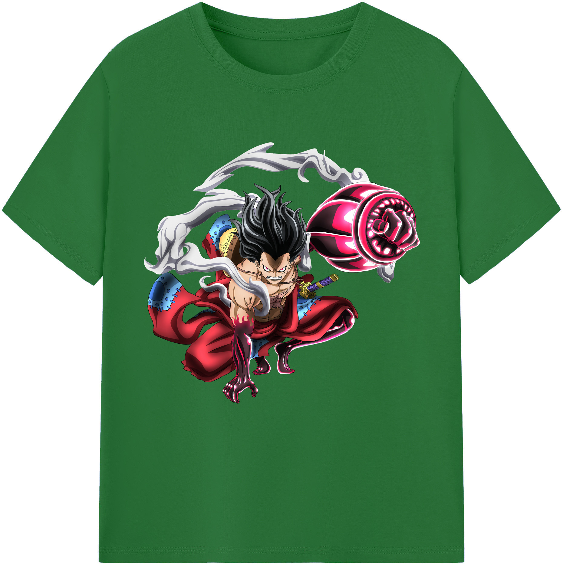 ワンピース モンキー・D・ルフィ ONE PIECE Monkey D. Luffy 綿100％半袖Tシャツ（フロントプリント）