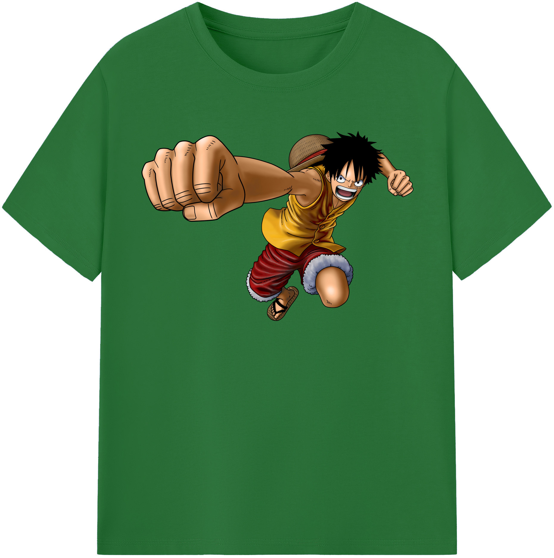 ワンピース モンキー・D・ルフィ ONE PIECE Monkey D. Luffy 綿100％半袖Tシャツ（フロントプリント）