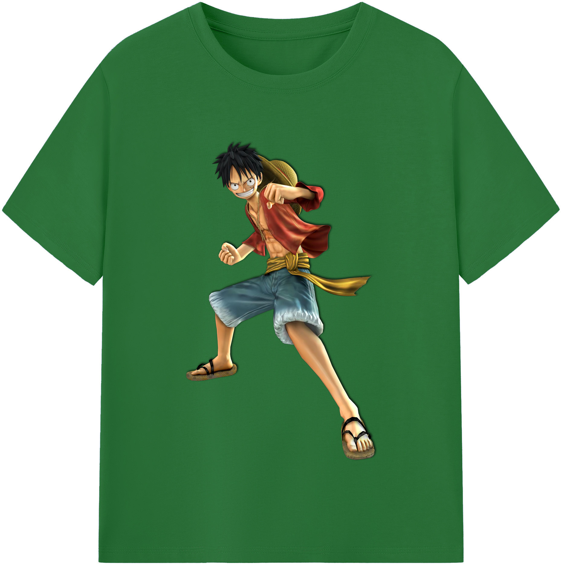 ワンピース モンキー・D・ルフィ ONE PIECE Monkey D. Luffy 綿100％半袖Tシャツ（フロントプリント）