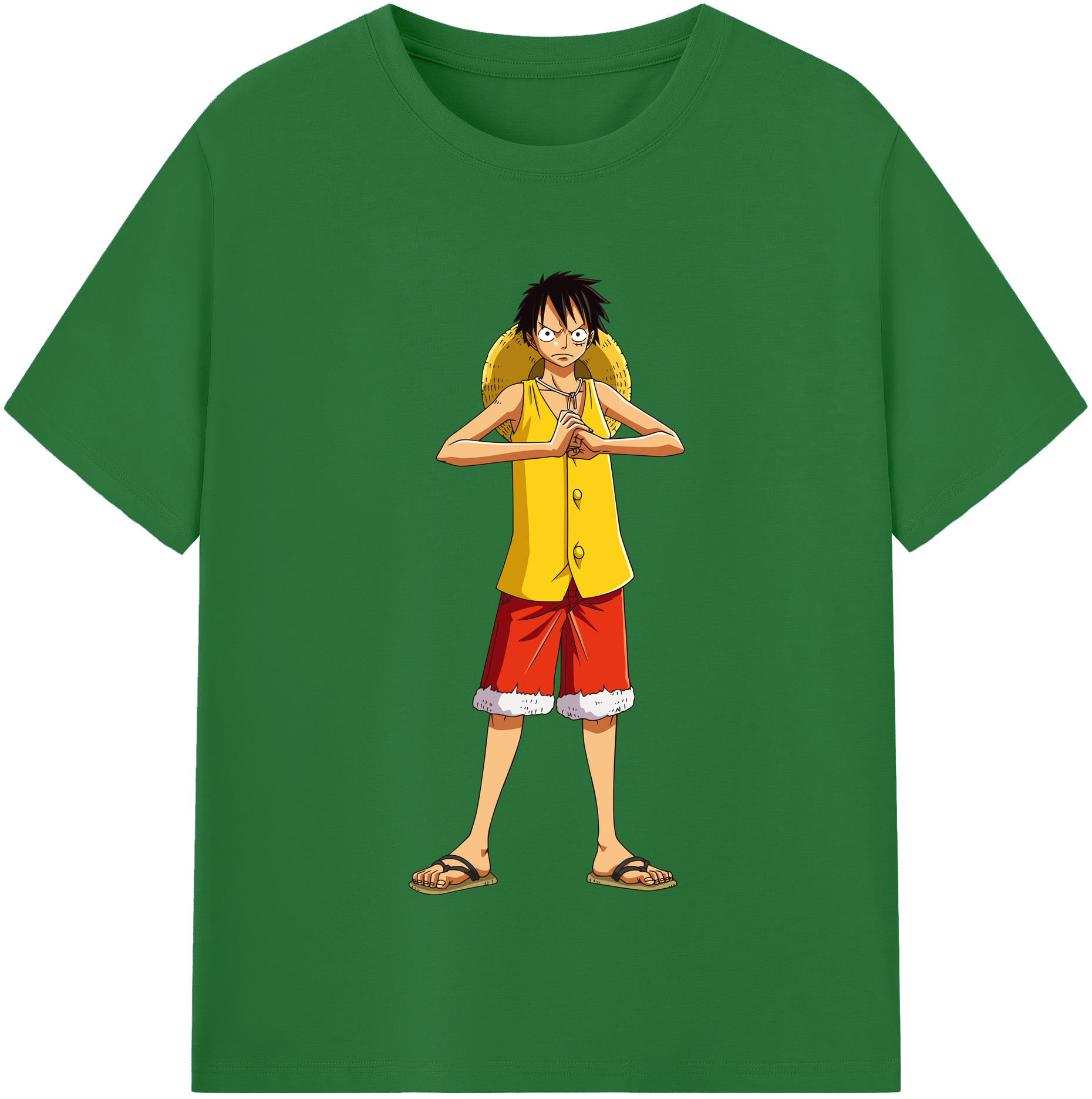ワンピース モンキー・D・ルフィ ONE PIECE Monkey D. Luffy 綿100％半袖Tシャツ（フロントプリント）