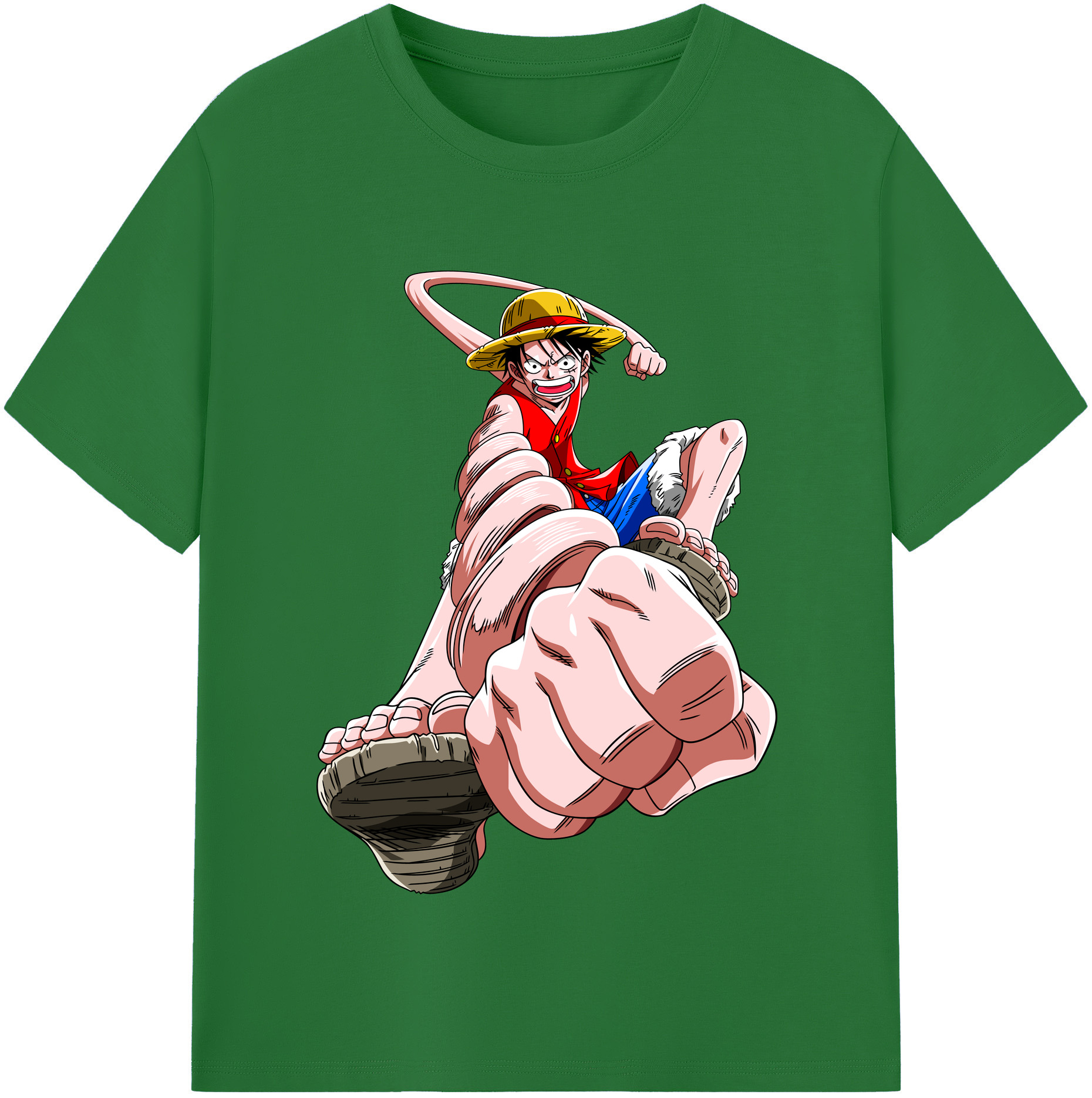 ワンピース モンキー・D・ルフィ ONE PIECE Monkey D. Luffy 綿100％半袖Tシャツ（フロントプリント）