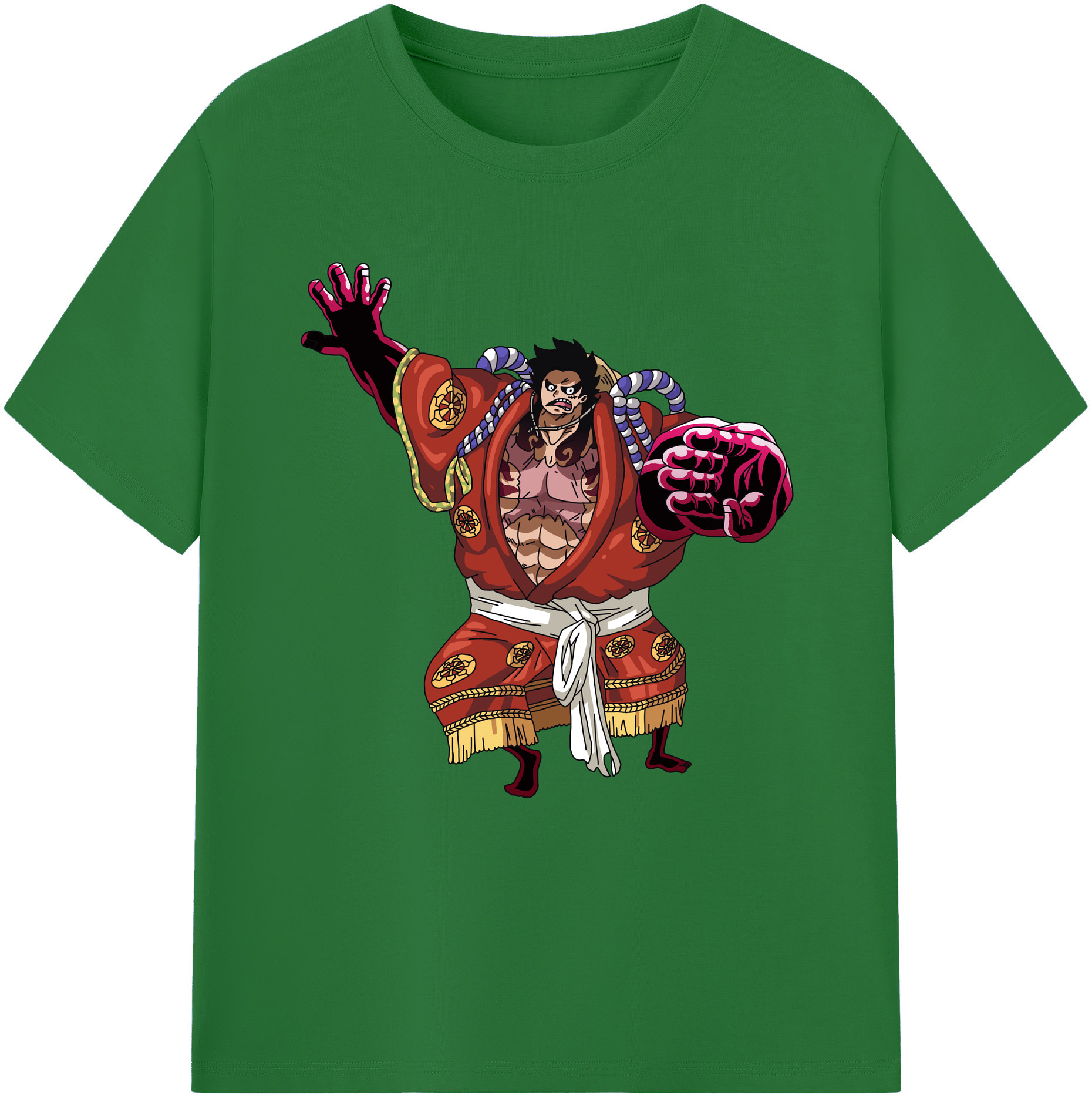ワンピース モンキー・D・ルフィ ONE PIECE Monkey D. Luffy 綿100％半袖Tシャツ（フロントプリント）