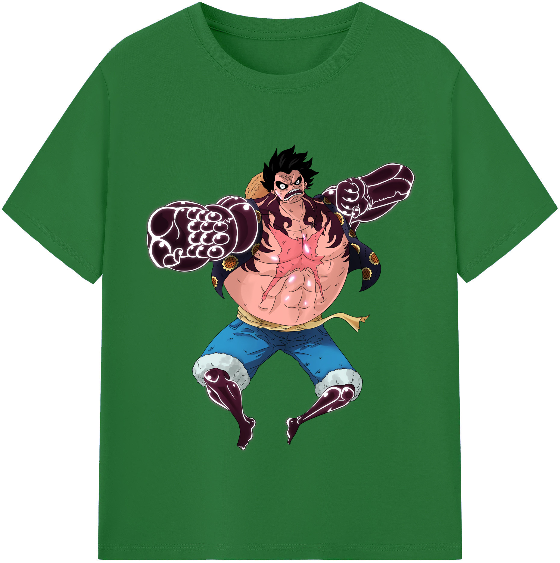 ワンピース モンキー・D・ルフィ ONE PIECE Monkey D. Luffy 綿100％半袖Tシャツ（フロントプリント）