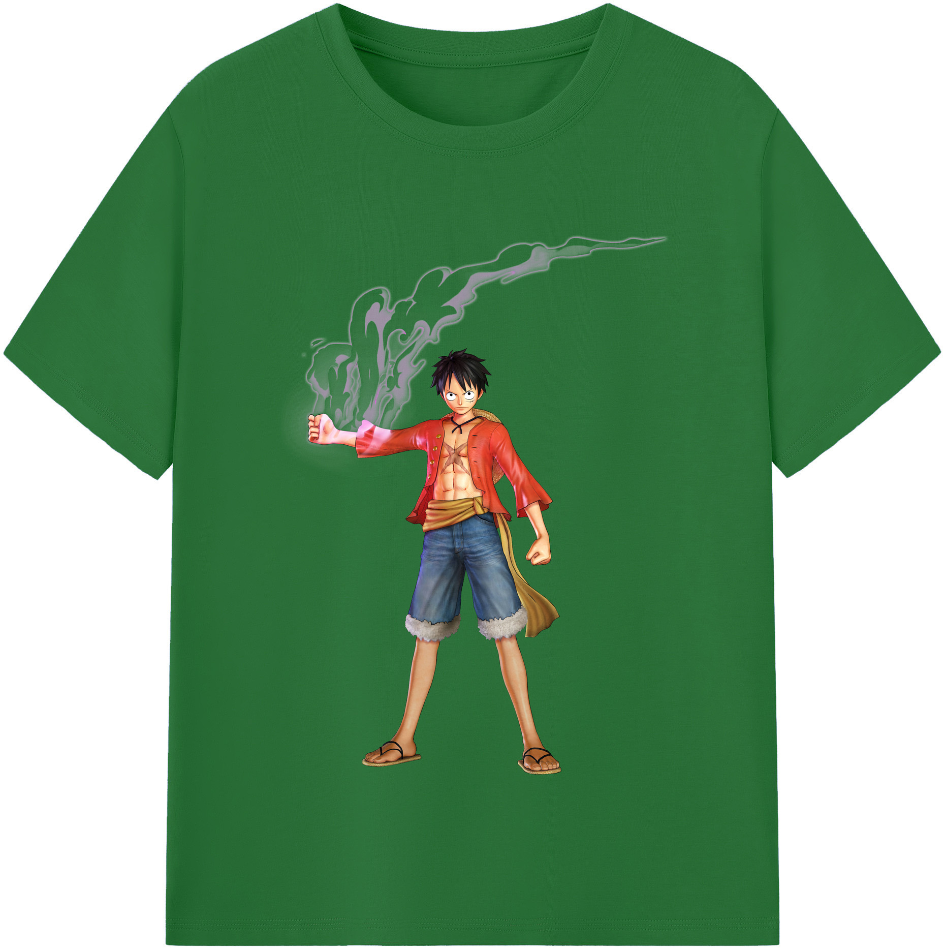 ワンピース モンキー・D・ルフィ ONE PIECE Monkey D. Luffy 綿100％半袖Tシャツ（フロントプリント）