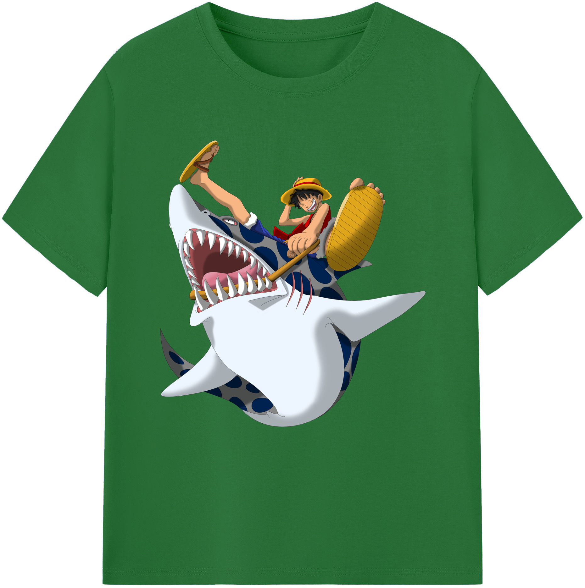ワンピース モンキー・D・ルフィ ONE PIECE Monkey D. Luffy 綿100％半袖Tシャツ（フロントプリント）