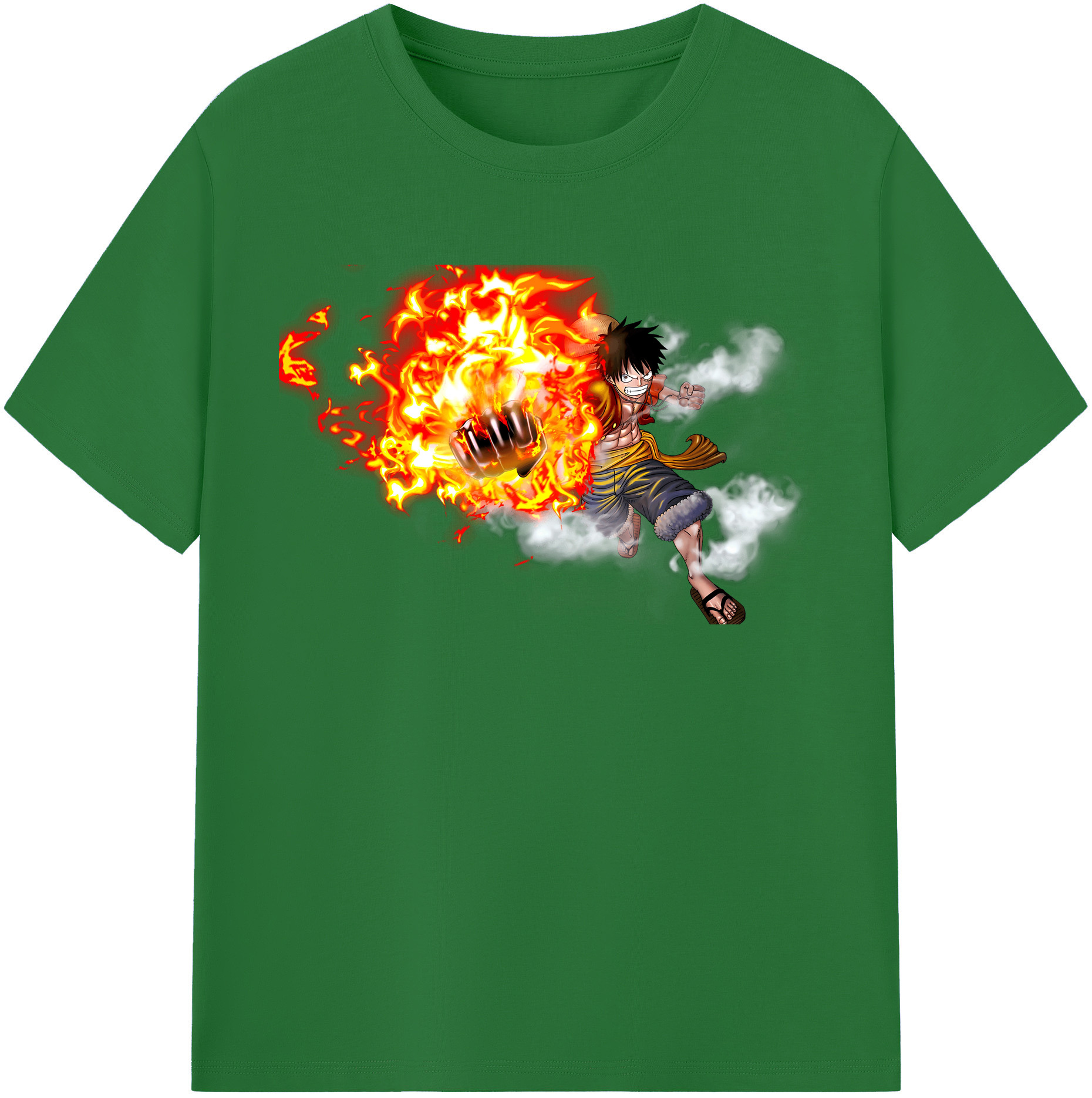 ワンピース モンキー・D・ルフィ ONE PIECE Monkey D. Luffy 綿100％半袖Tシャツ（フロントプリント）
