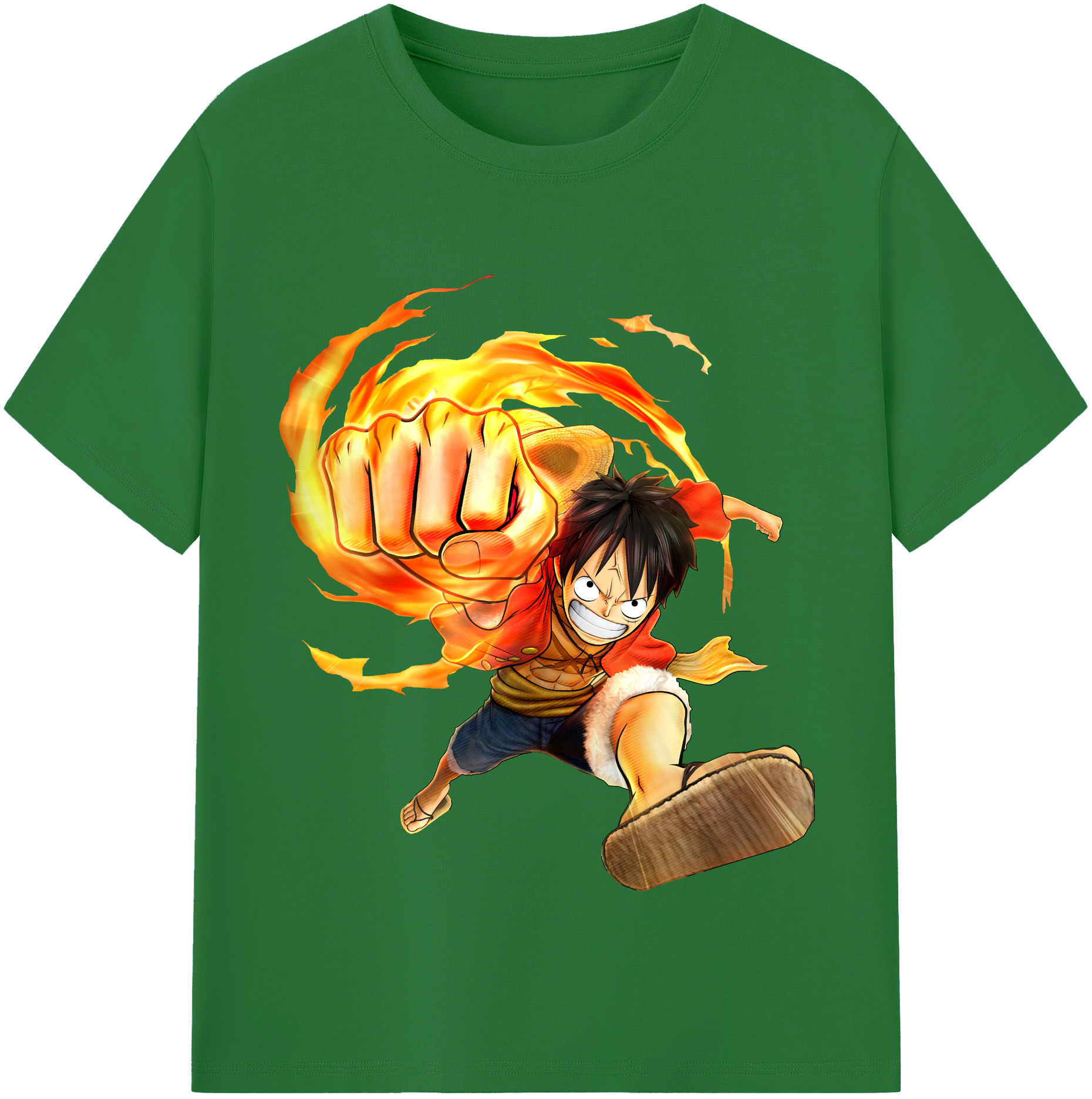 ワンピース モンキー・D・ルフィ ONE PIECE Monkey D. Luffy 綿100％半袖Tシャツ（フロントプリント）