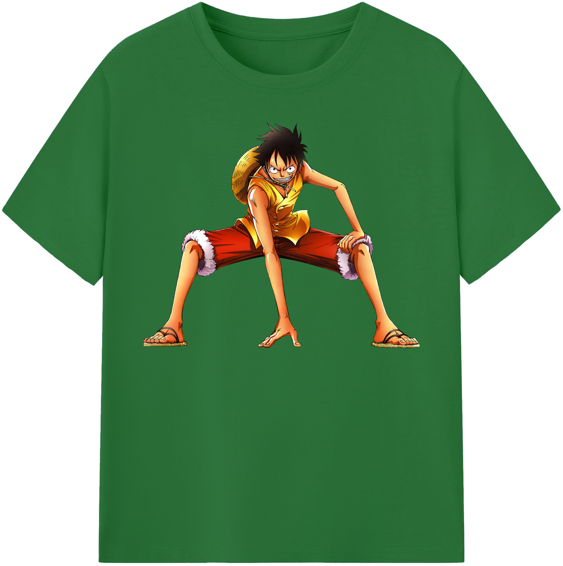 ワンピース モンキー・D・ルフィ ONE PIECE Monkey D. Luffy 綿100％半袖Tシャツ（フロントプリント）