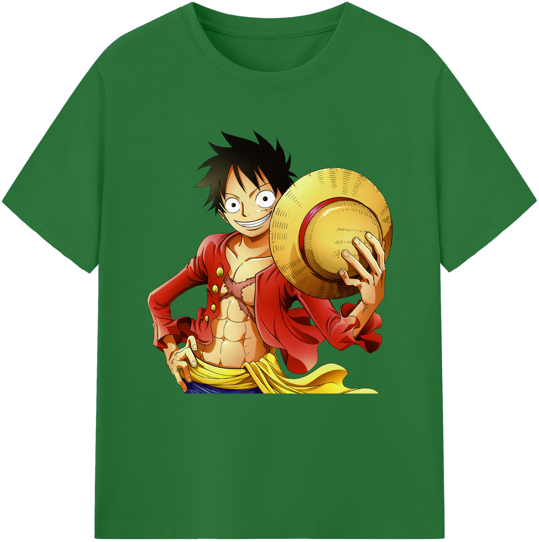 ワンピース モンキー・D・ルフィ ONE PIECE Monkey D. Luffy 綿100％半袖Tシャツ（フロントプリント）