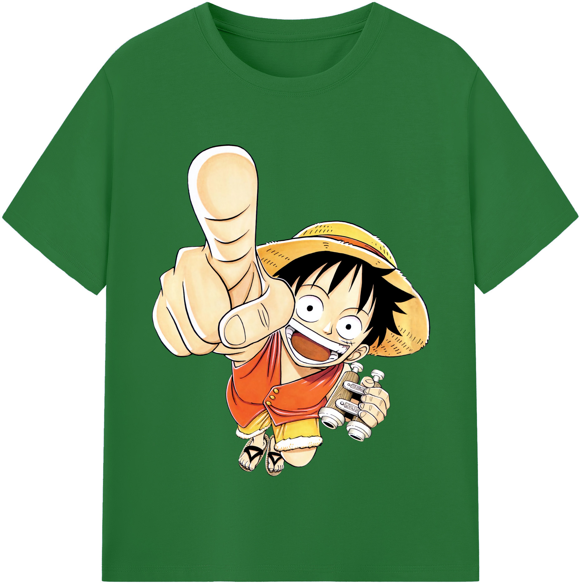 ワンピース モンキー・D・ルフィ ONE PIECE Monkey D. Luffy 綿100％半袖Tシャツ（フロントプリント）