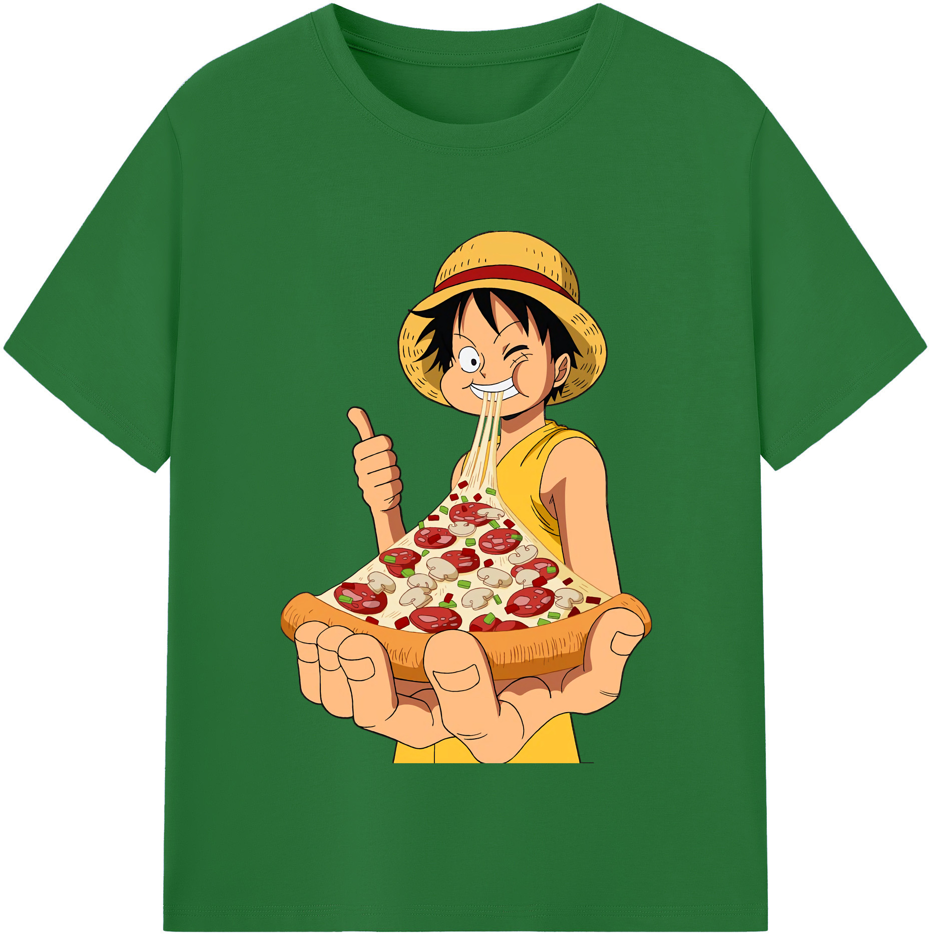 ワンピース モンキー・D・ルフィ ONE PIECE Monkey D. Luffy 綿100％半袖Tシャツ（フロントプリント）