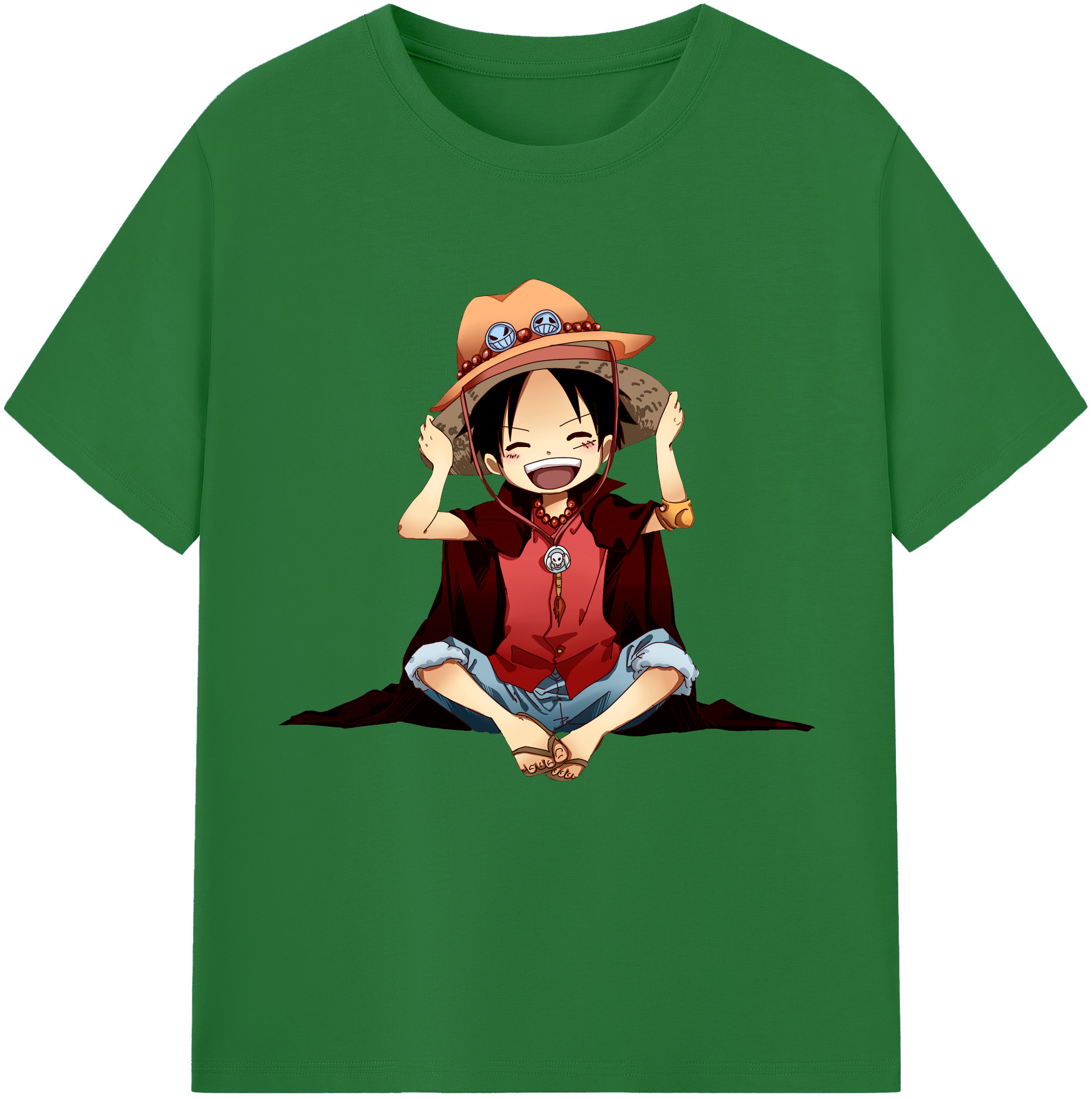 ワンピース モンキー・D・ルフィ ONE PIECE Monkey D. Luffy 綿100％半袖Tシャツ（フロントプリント）
