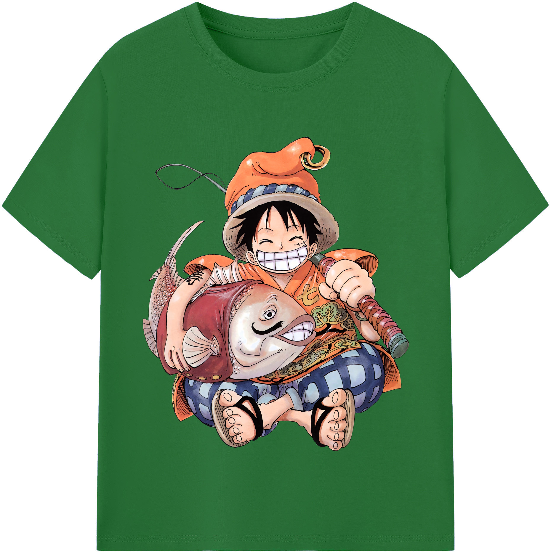 ワンピース モンキー・D・ルフィ ONE PIECE Monkey D. Luffy 綿100％半袖Tシャツ（フロントプリント）