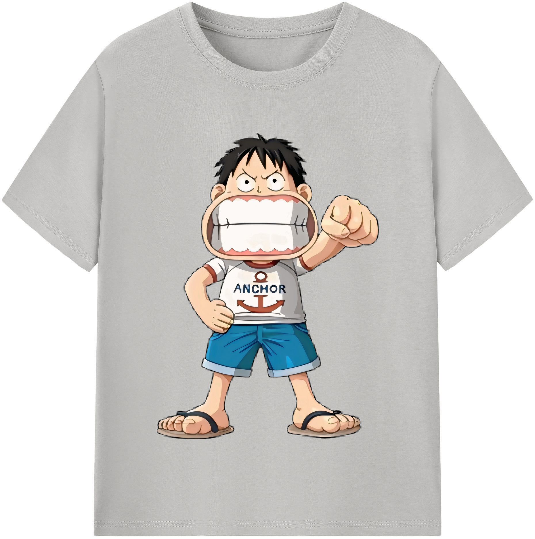 ワンピース モンキー・D・ルフィ ONE PIECE Monkey D. Luffy 綿100％半袖Tシャツ（フロントプリント）