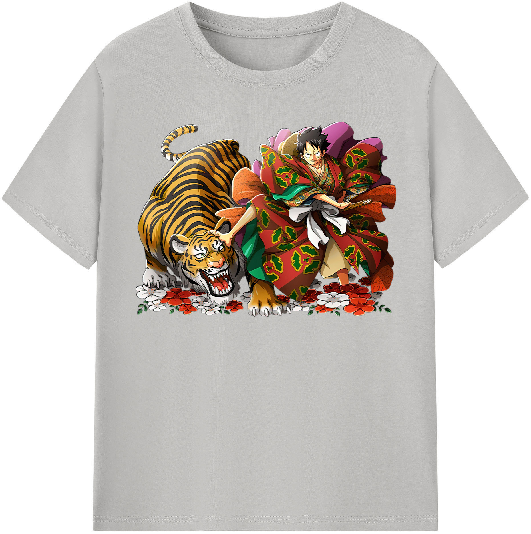 ワンピース モンキー・D・ルフィ ONE PIECE Monkey D. Luffy 綿100％半袖Tシャツ（フロントプリント）