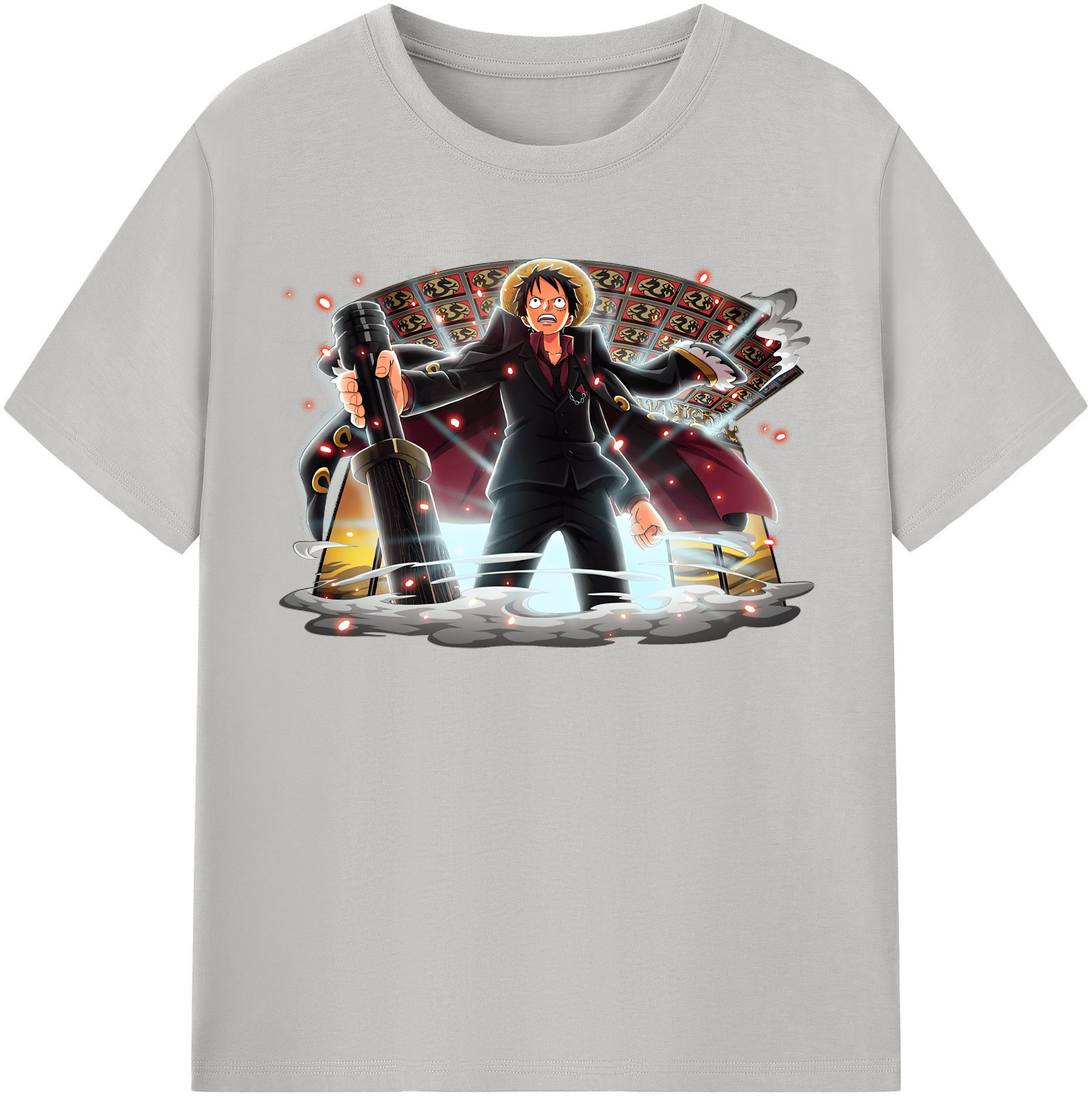 ワンピース モンキー・D・ルフィ ONE PIECE Monkey D. Luffy 綿100％半袖Tシャツ（フロントプリント）