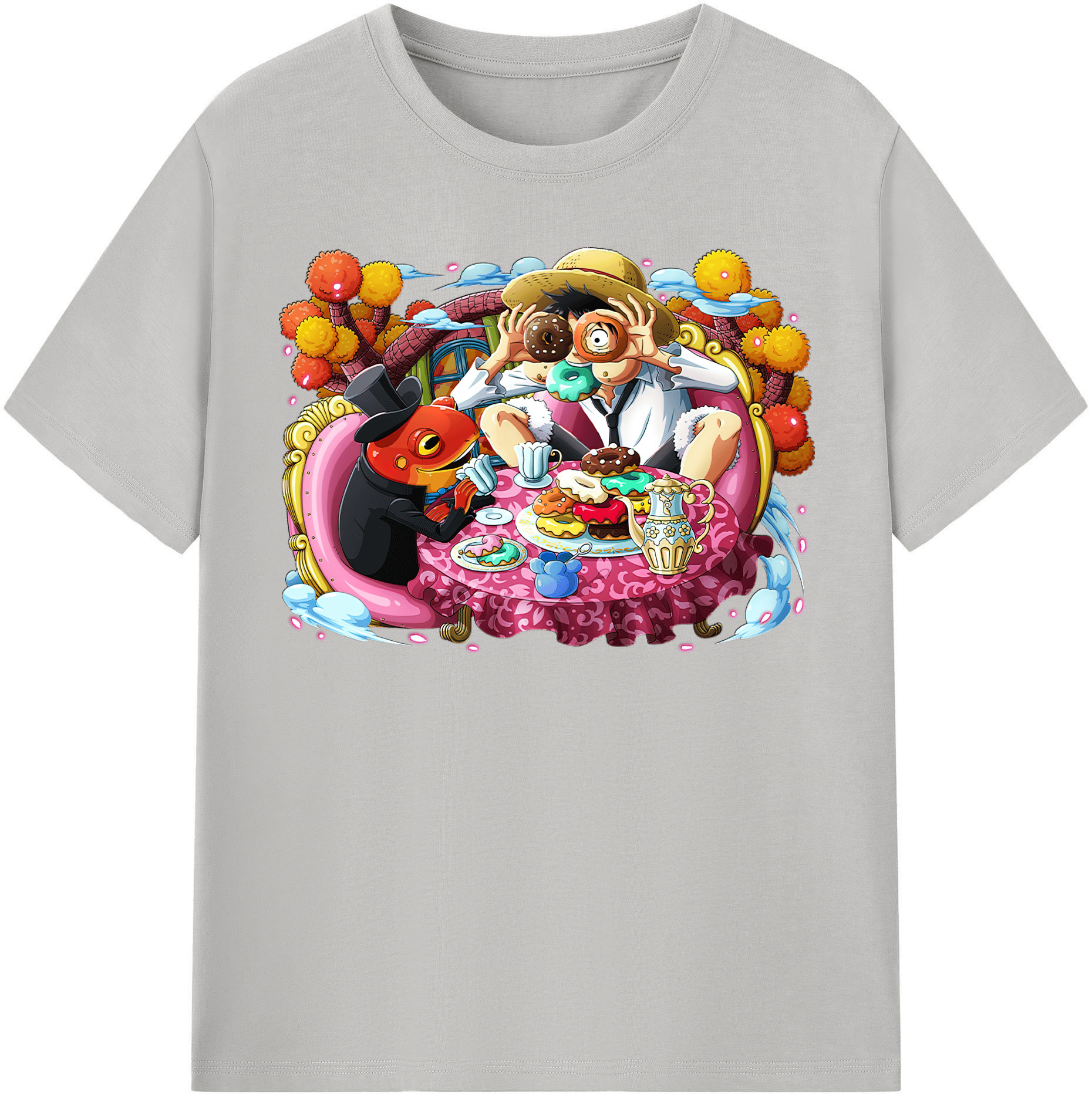 ワンピース モンキー・D・ルフィ ONE PIECE Monkey D. Luffy 綿100％半袖Tシャツ（フロントプリント）
