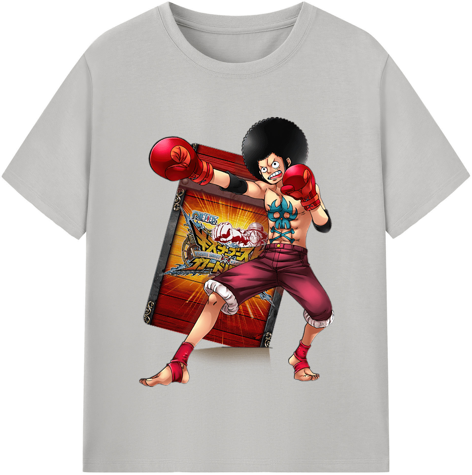 ワンピース モンキー・D・ルフィ ONE PIECE Monkey D. Luffy 綿100％半袖Tシャツ（フロントプリント）