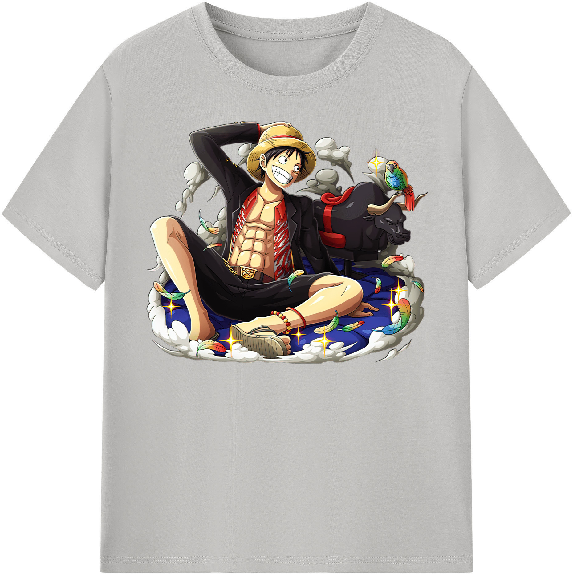 ワンピース モンキー・D・ルフィ ONE PIECE Monkey D. Luffy 綿100％半袖Tシャツ（フロントプリント）