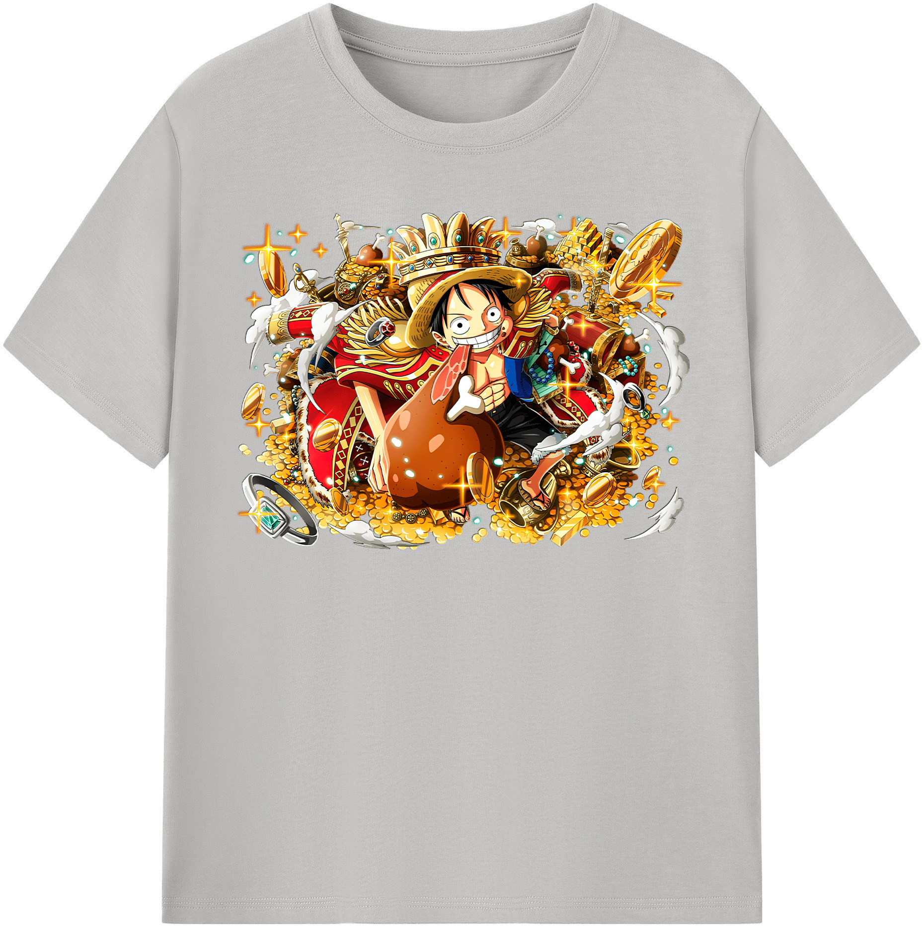 ワンピース モンキー・D・ルフィ ONE PIECE Monkey D. Luffy 綿100％半袖Tシャツ（フロントプリント）