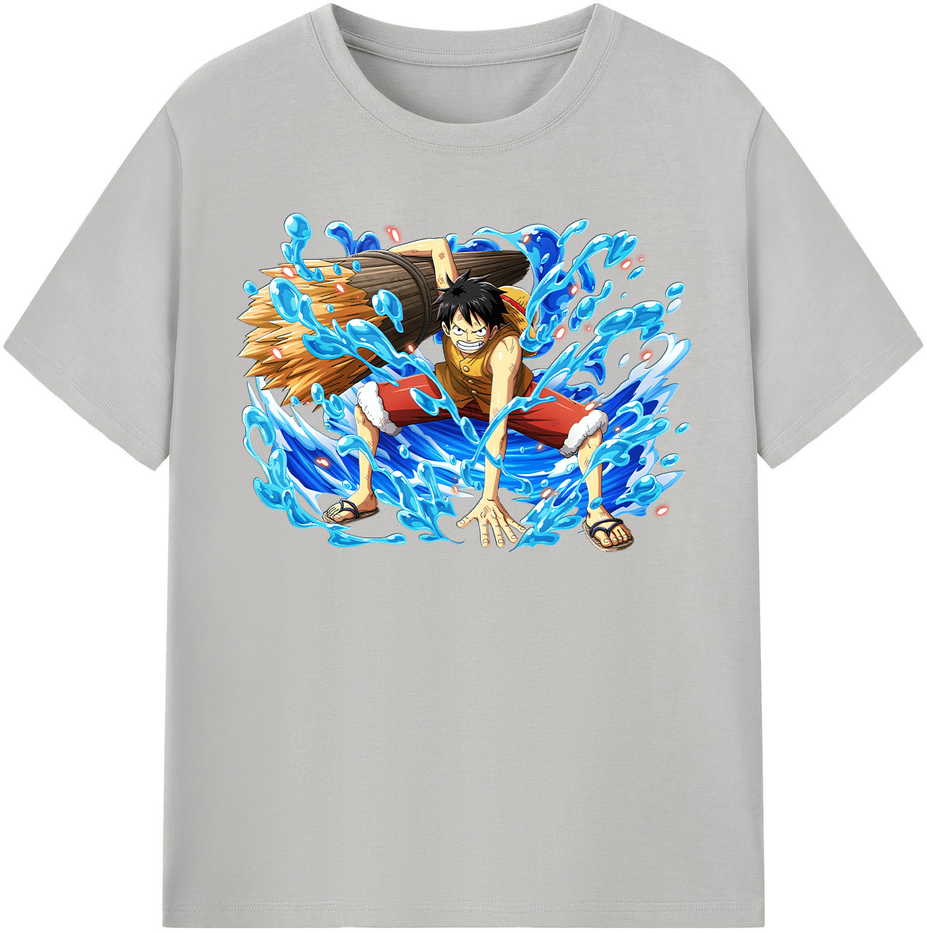 ワンピース モンキー・D・ルフィ ONE PIECE Monkey D. Luffy 綿100％半袖Tシャツ（フロントプリント）